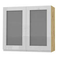 HÄNGESCHRANK Florence W3S/80 Eiche Artisan / RAL 9003 signalweiß HG 80 / 32,5 / 72cm - Weiß Hochglanz/Eiche Artisan, Holz/Holzwerkstoff (80/72/32.5cm) - Feldmann-Wohnen