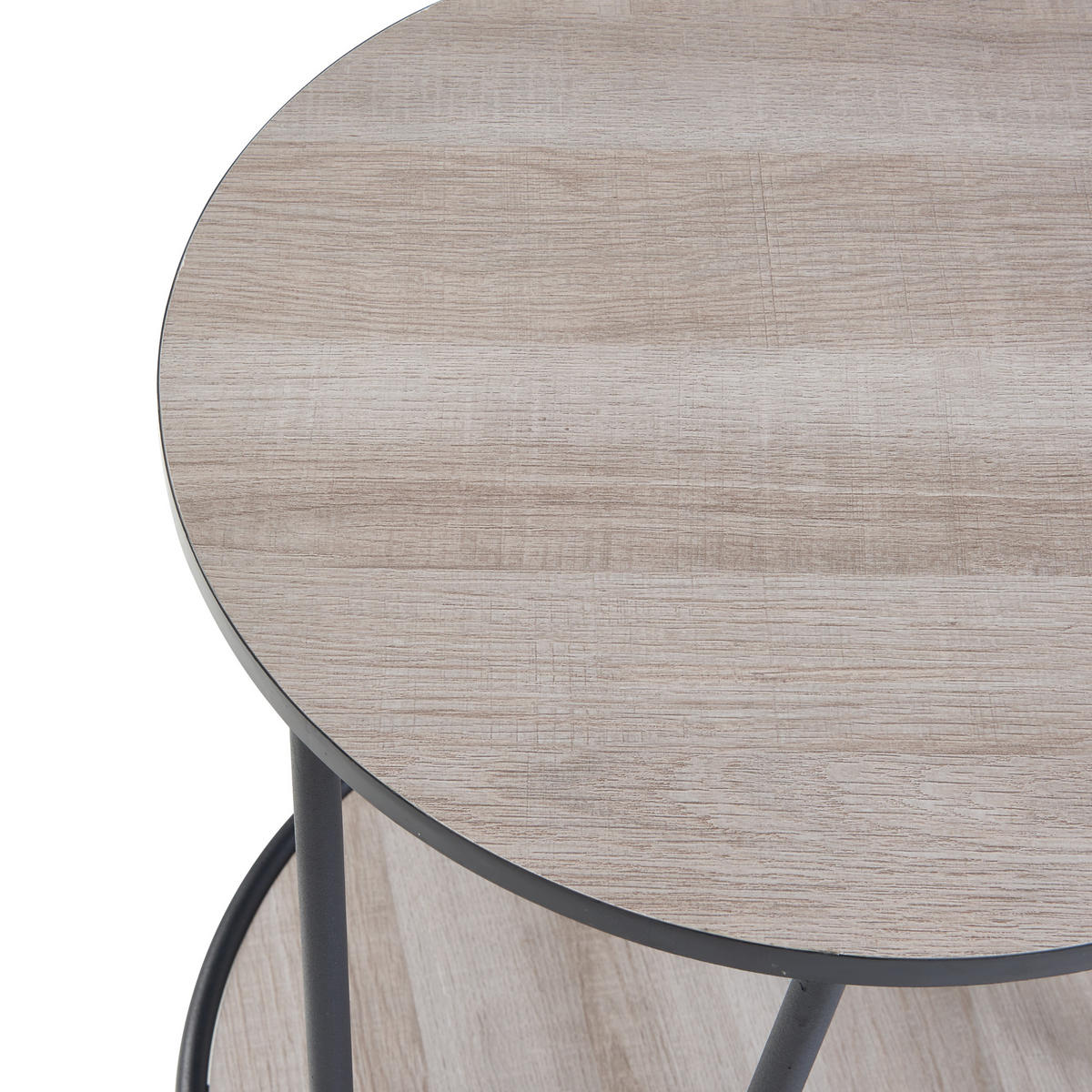 BEISTELLTISCH Ylöjärvi - Eichefarben/Schwarz, Holzwerkstoff/Metall (44/44/61cm) - [en.casa]