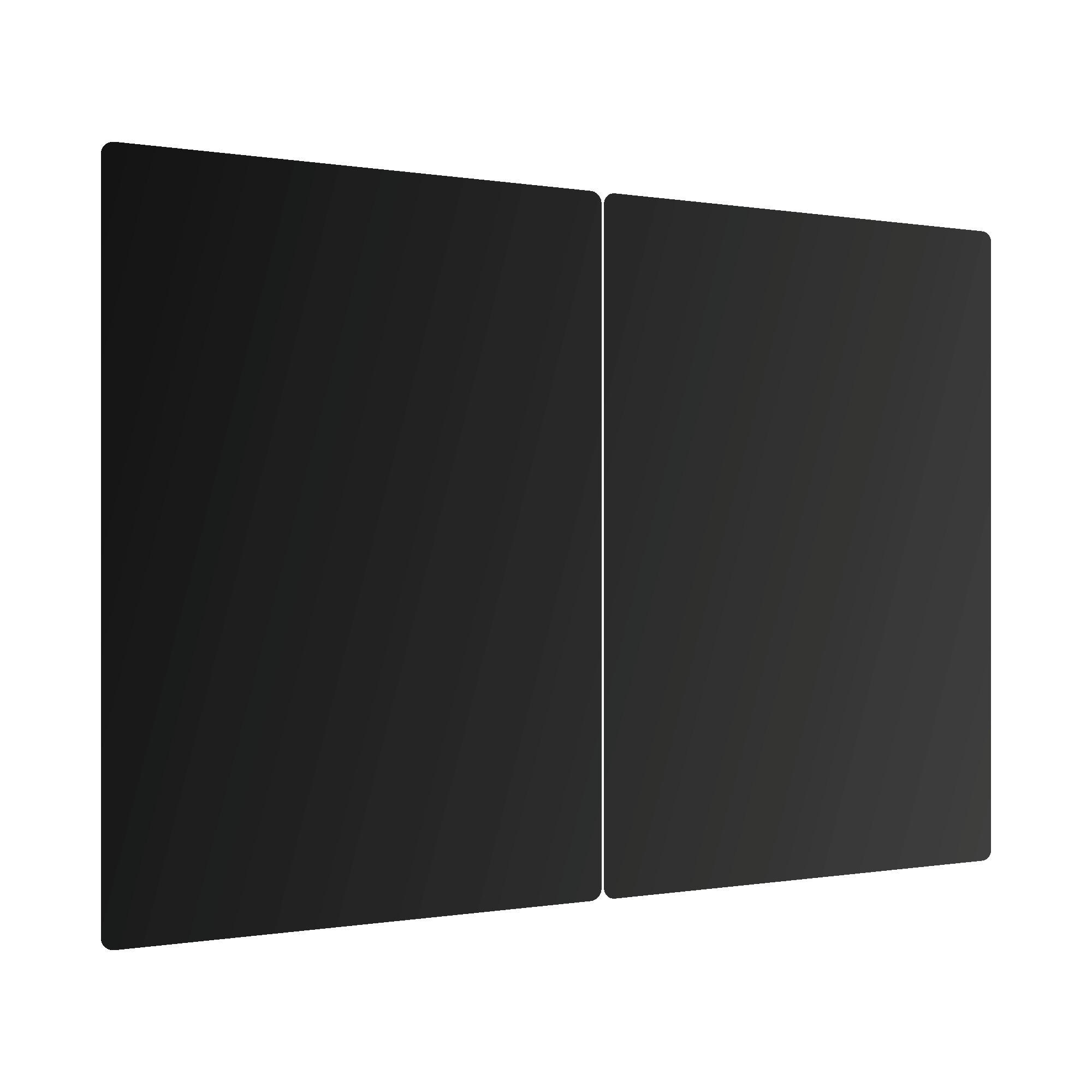 GLAS Herdabdeckplatte Classic Black 2 Stück - 52x30cm - Schwarz, Glas (60/52/0.7cm) - ALLboards