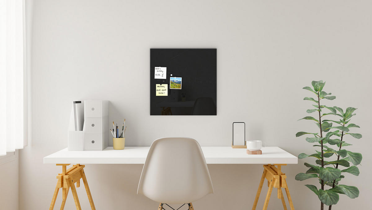 GLASBOARD - Schwarz 50x50cm - Schwarz, Glas (50/50/0.7cm) - ALLboards