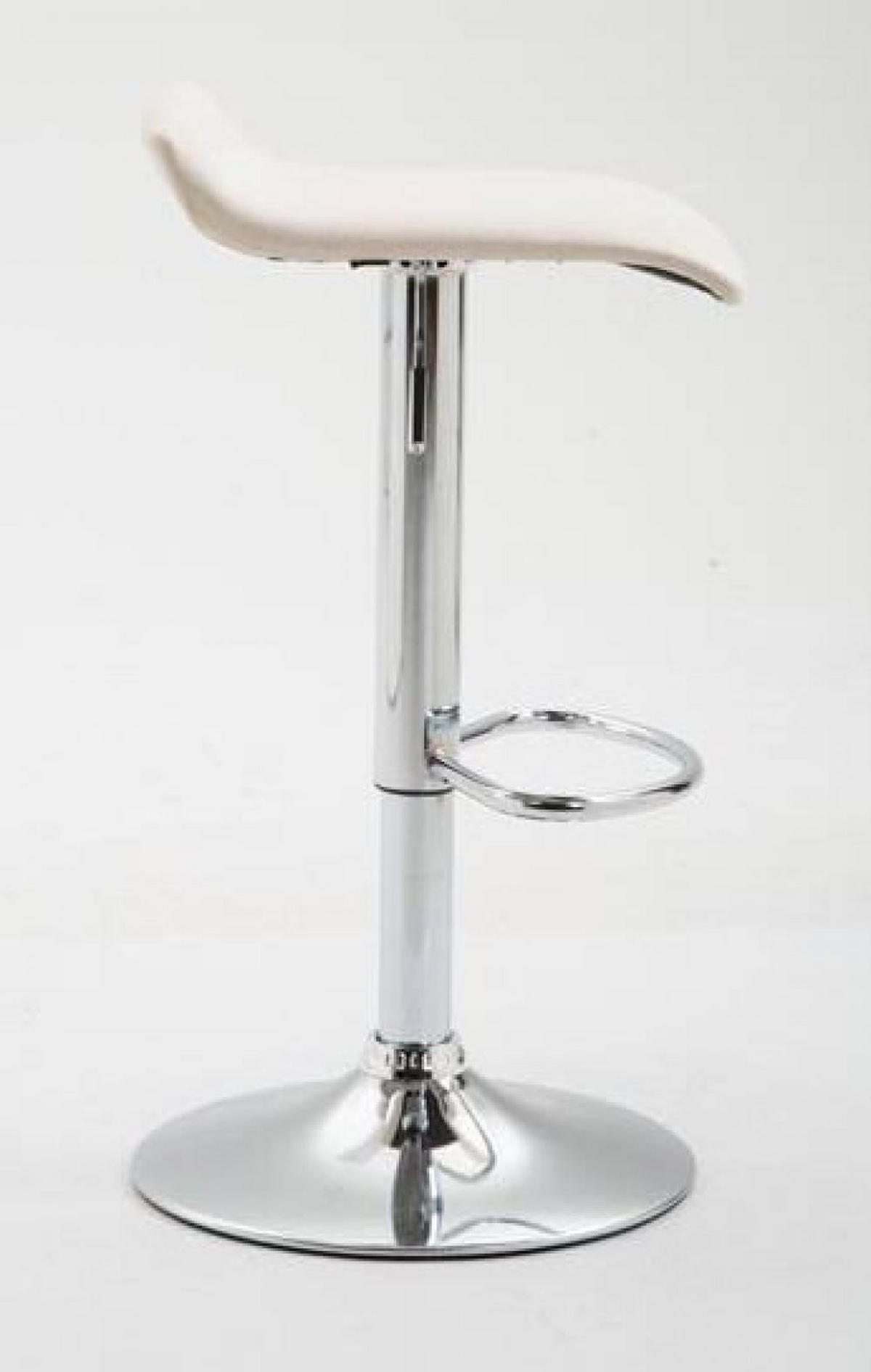 BARHOCKER 2er Set Stoff creme - Chromfarben/Creme, Textil/Metall (36/63/39cm) - CLP