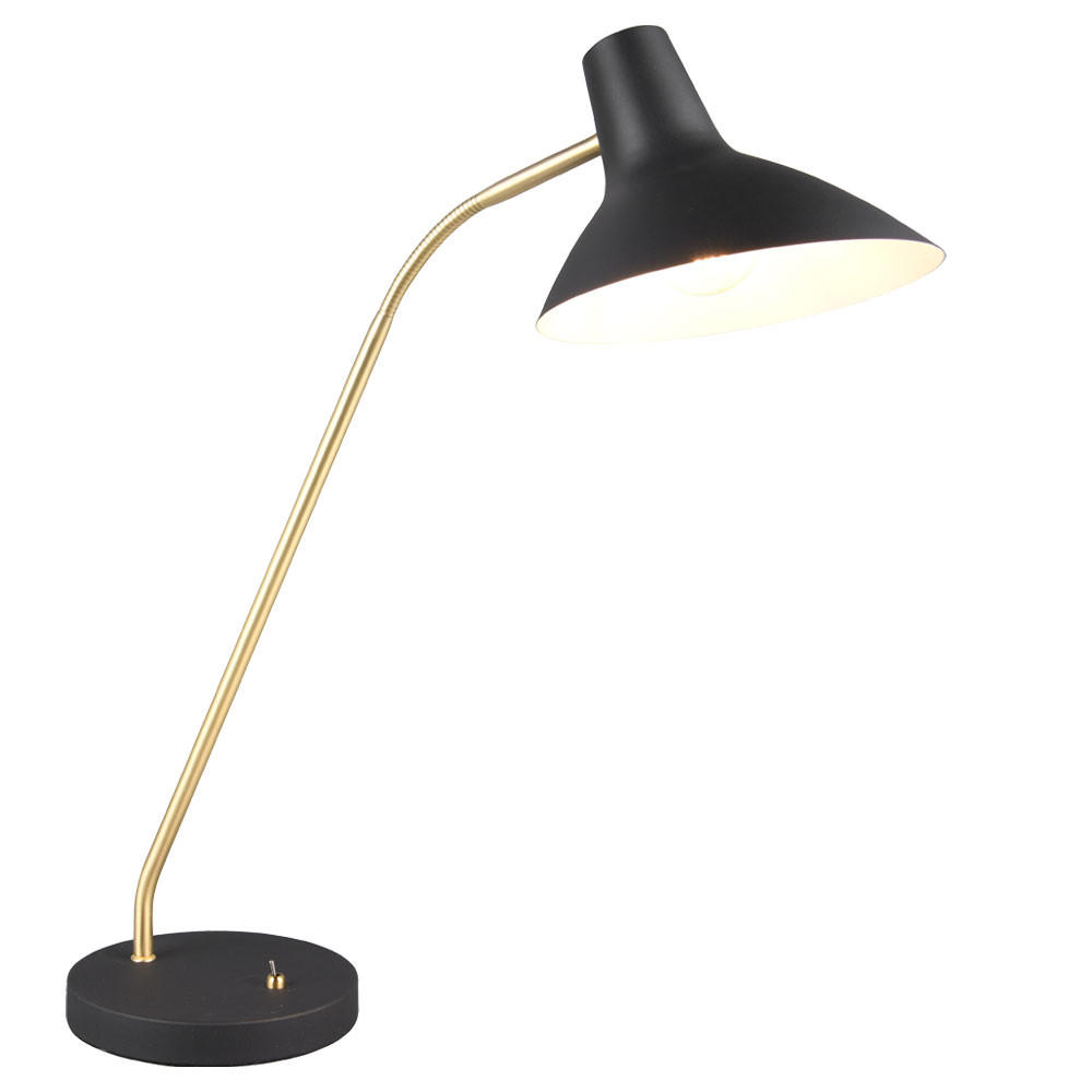 SCHREIBTISCHLEUCHTE Traveller Schwarz Gold - Schwarz, Metall (50/20/54cm)