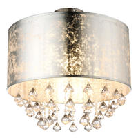 LED DECKENLEUCHTE Kristalle Silber - Silberfarben, Metall (30/30/31cm) - Globo Lighting