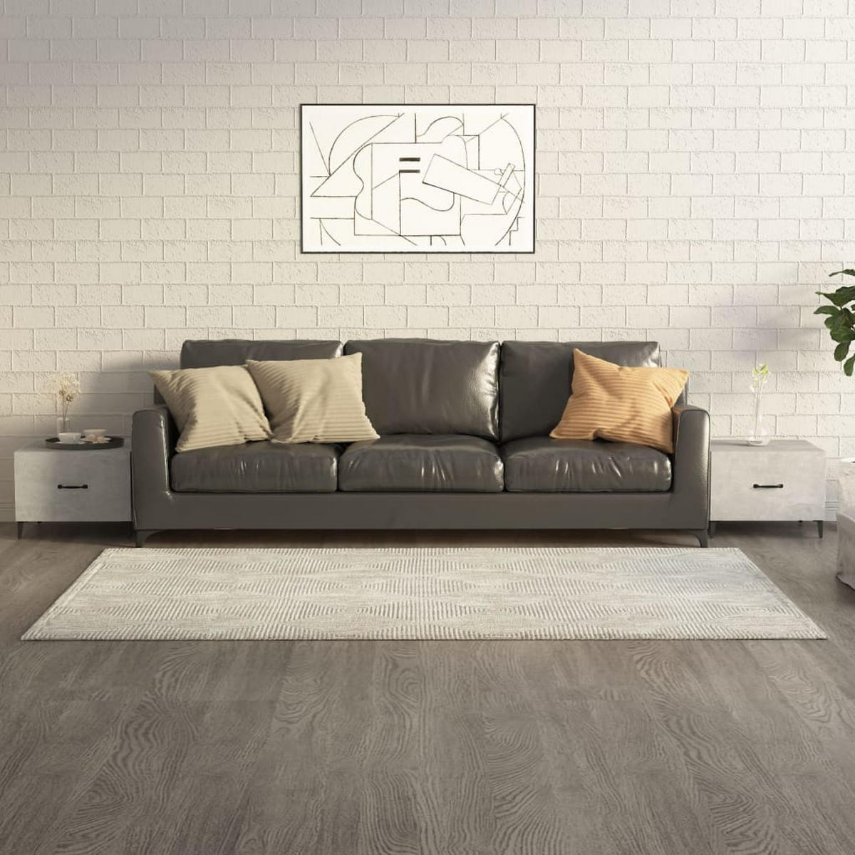 COUCHTISCHE mit Metallbeinen 2 Stk. Betongrau 50x50x40 cm - Grau, Holzwerkstoff (50/50/40cm) - furnicato