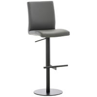 BARHOCKER Cadiz 93x40x49 cm grau - Grau, Leder (40/93/49cm) - furnicato