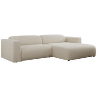 ECKSOFA PASADENA Beige Bouclé - Rechts Seite - Beige/Schwarz, Kunststoff/Textil (180/288cm) - MKS