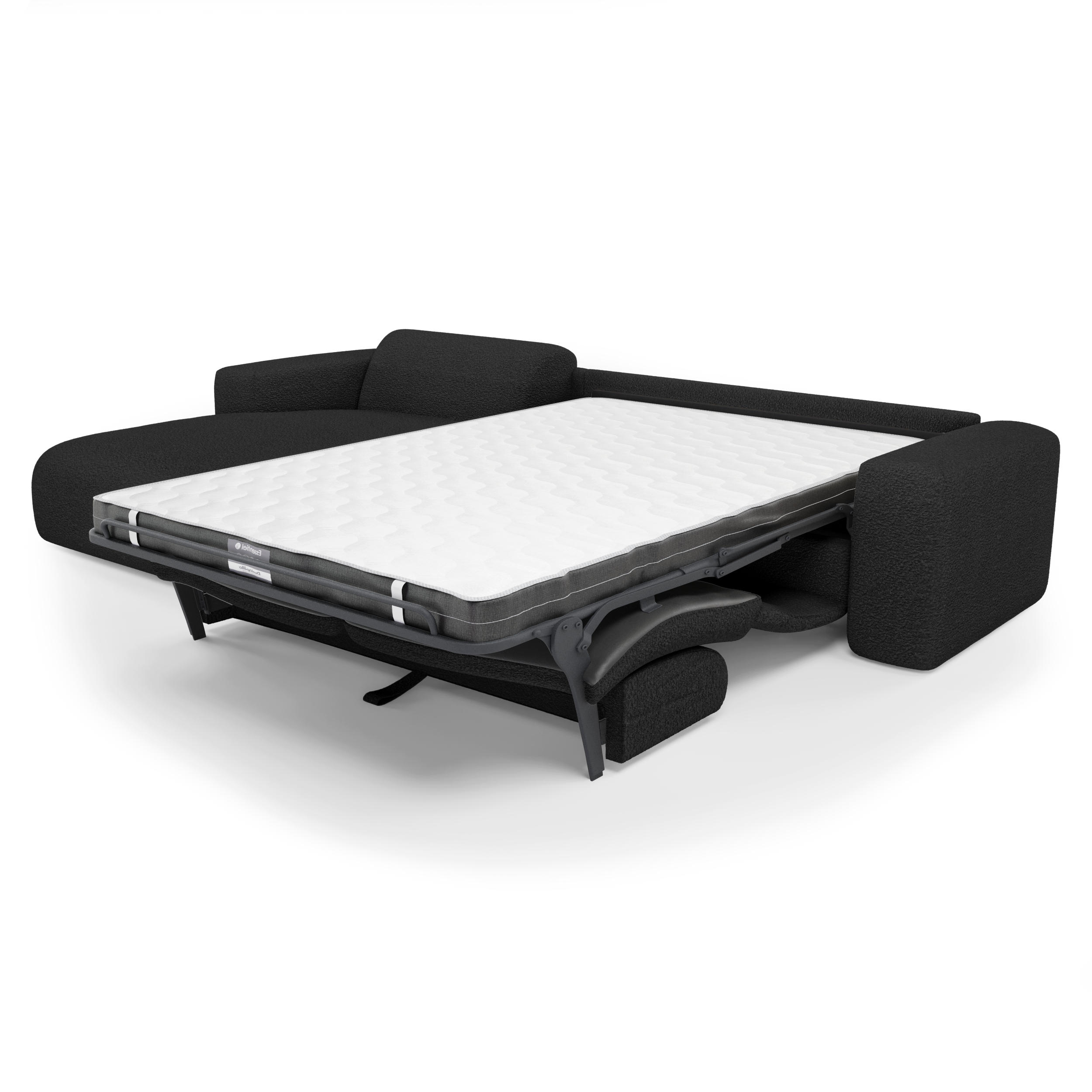 ECKSOFA LINKS SCHLAFSOFA Steinbock Dunkles Anthrazit 280cm - Anthrazit, Textil (165/280cm) - Sia Home