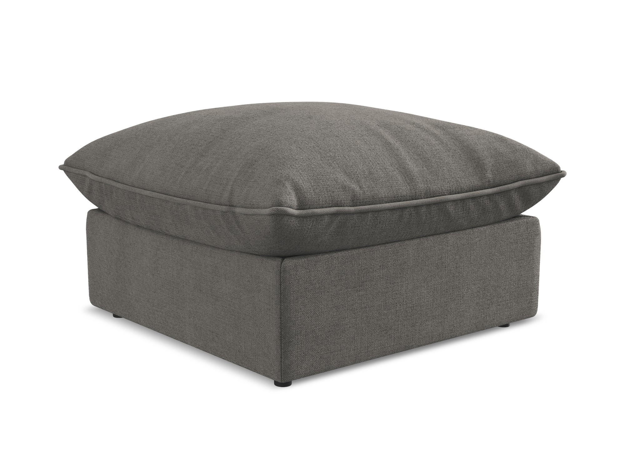 POUF Strukturstoff Grau - Dunkelgrau/Schwarz, Holzwerkstoff/Kunststoff (75/45/75cm) - Makamii