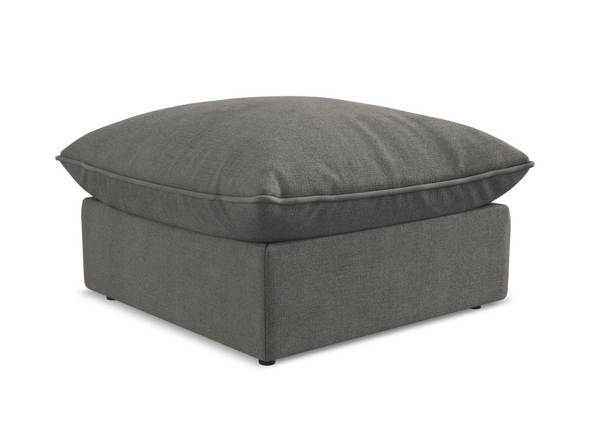 POUF Strukturstoff Grau - Dunkelgrau/Schwarz, Holzwerkstoff/Kunststoff (75/45/75cm) - Makamii