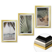 WANDBILDER 3er Set - 20x30 cm Goldrahmen - Strandschaukel-Blätterurlaub - Goldfarben, Kunststoff (20/30cm) - ArtPrintCave