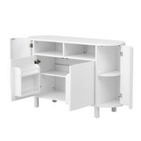 SIDEBOARD aus MDF 120x38x77 cm Weiß mit Rundbogenfach, verstellbaren Böden und Stellfüßen - Weiß, Holzwerkstoff (120/77/38cm) - Modfu