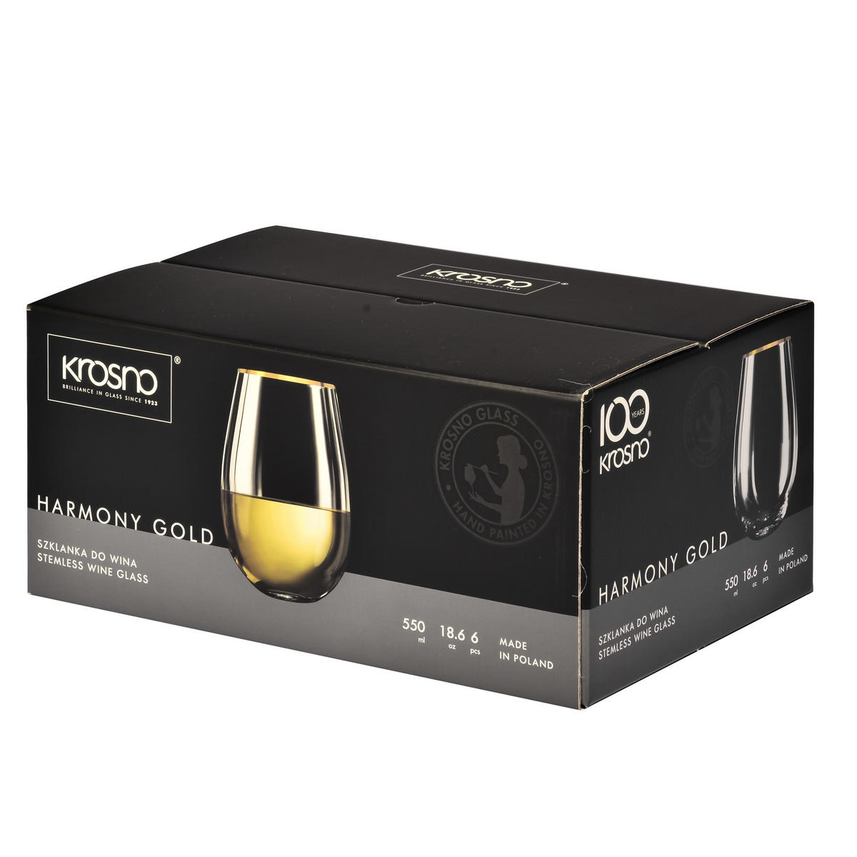WEISSWEINGLÄSER OHNE STIEL, 6er-Set, 550 ml - Transparent, Glas (0.5L) - Krosno Glass
