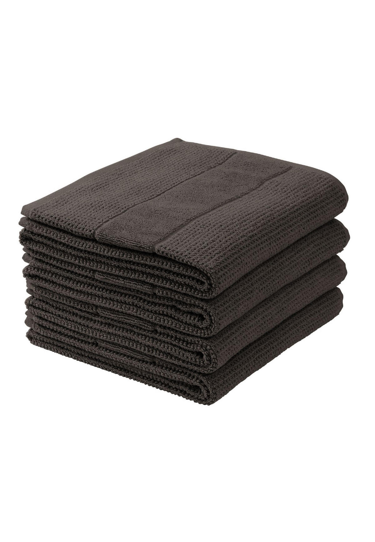 HANDTUCHSET Turin - 4-teilig - 50x100 cm - Dunkelgrau - Dunkelgrau, Textil (50/100cm) - SCHIESSER