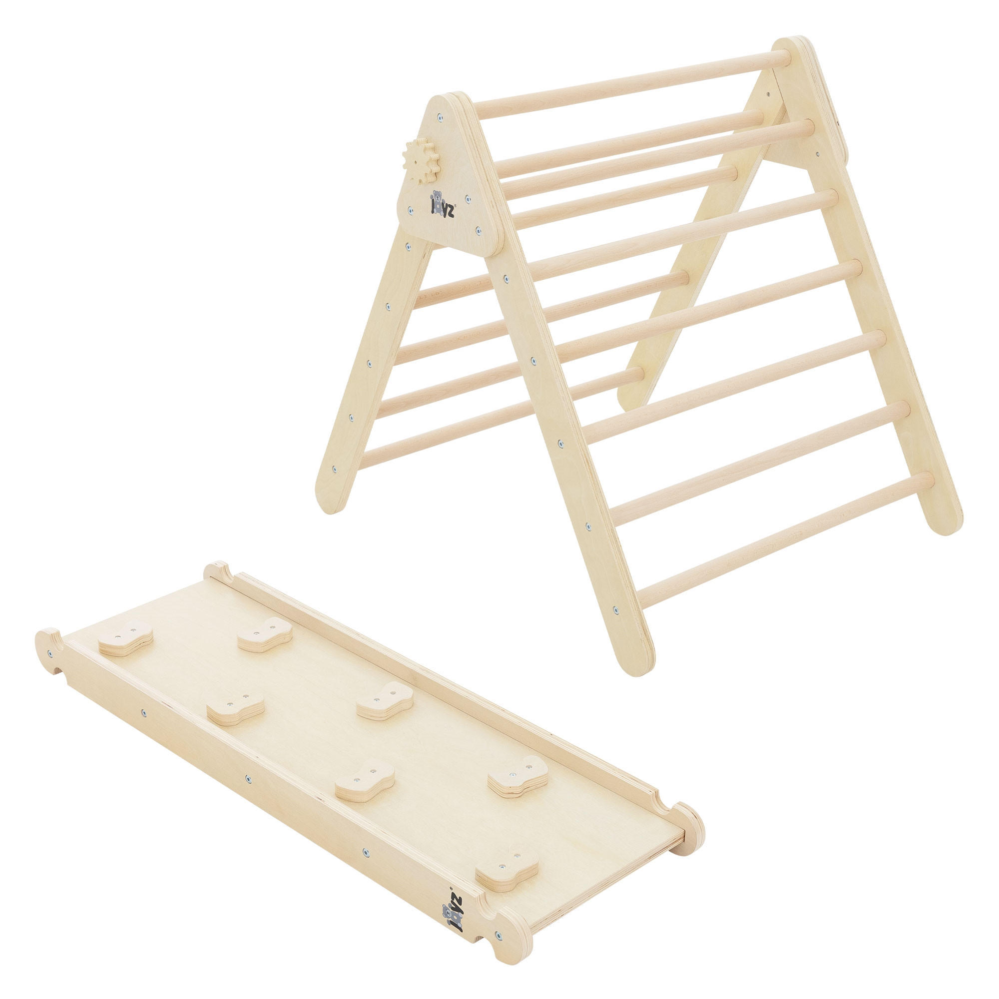 KLETTERBOGEN mit RUTSCHBRETT - Naturfarben, Holz (72/60/94cm) - Joyz