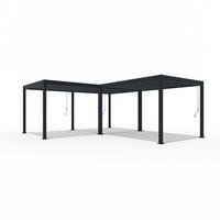PERGOLA Deluxe Pavillon Terrassenüberdachung Aluminium 6 x 7 m + Verbindung 3 m - Anthrazit, Metall (600/255/700cm) - WEIDE
