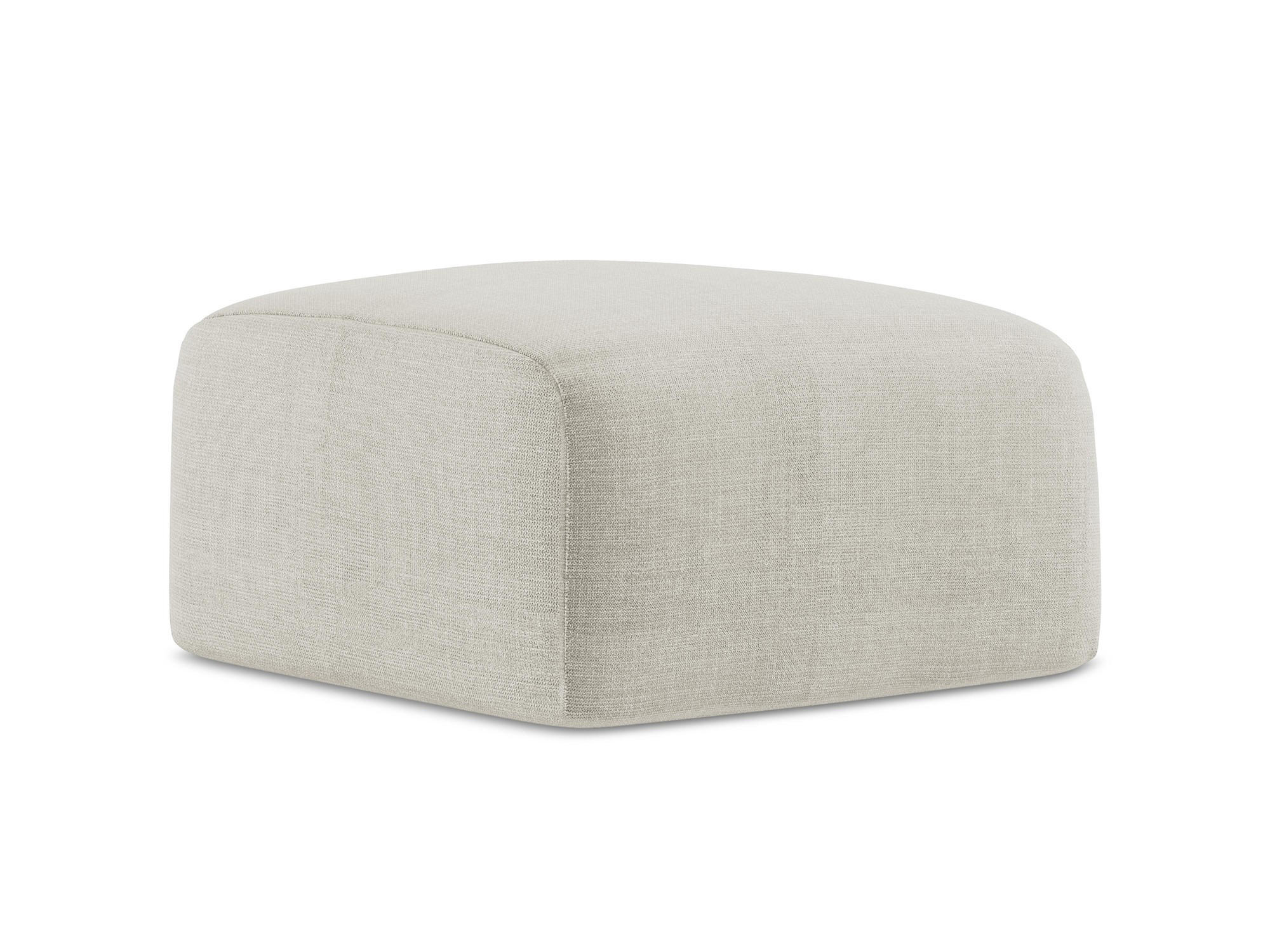 POUF Strukturstoff Beige - Hellbraun/Schwarz, Holzwerkstoff/Kunststoff (65/40/65cm) - Makamii