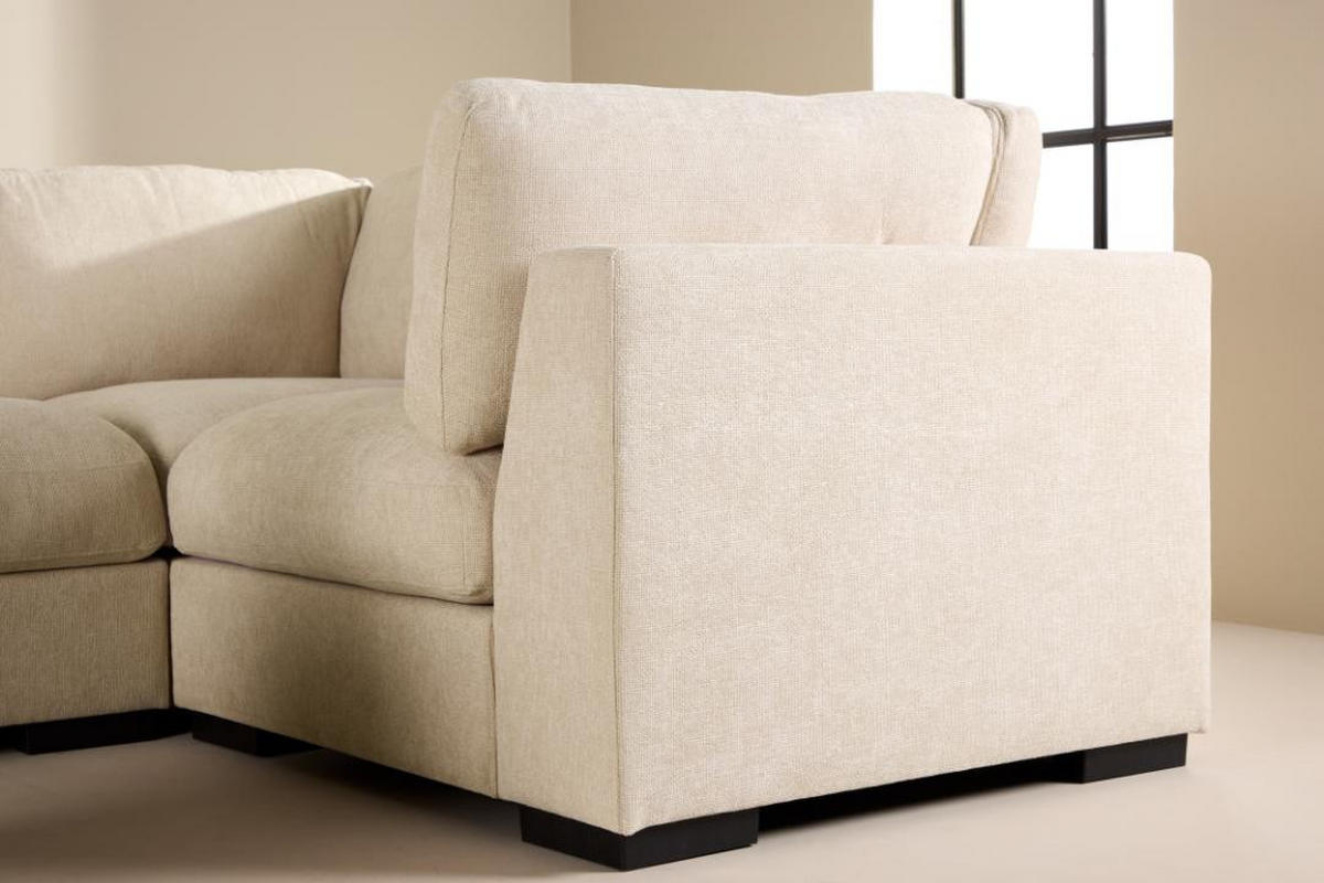 HÖRNSOFFA Salerno 298 x 102 x 86 cm – beige - Beige, Textil/Plast (298/102cm) - ebuy24