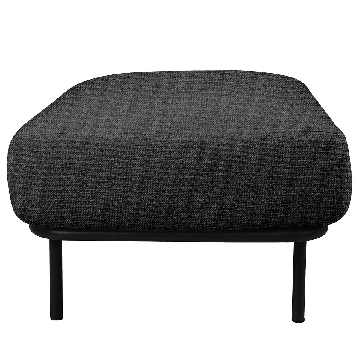 OUTDOOR-HOCKER - Schwarz, Textil/Metall (86/44/66cm) - home24