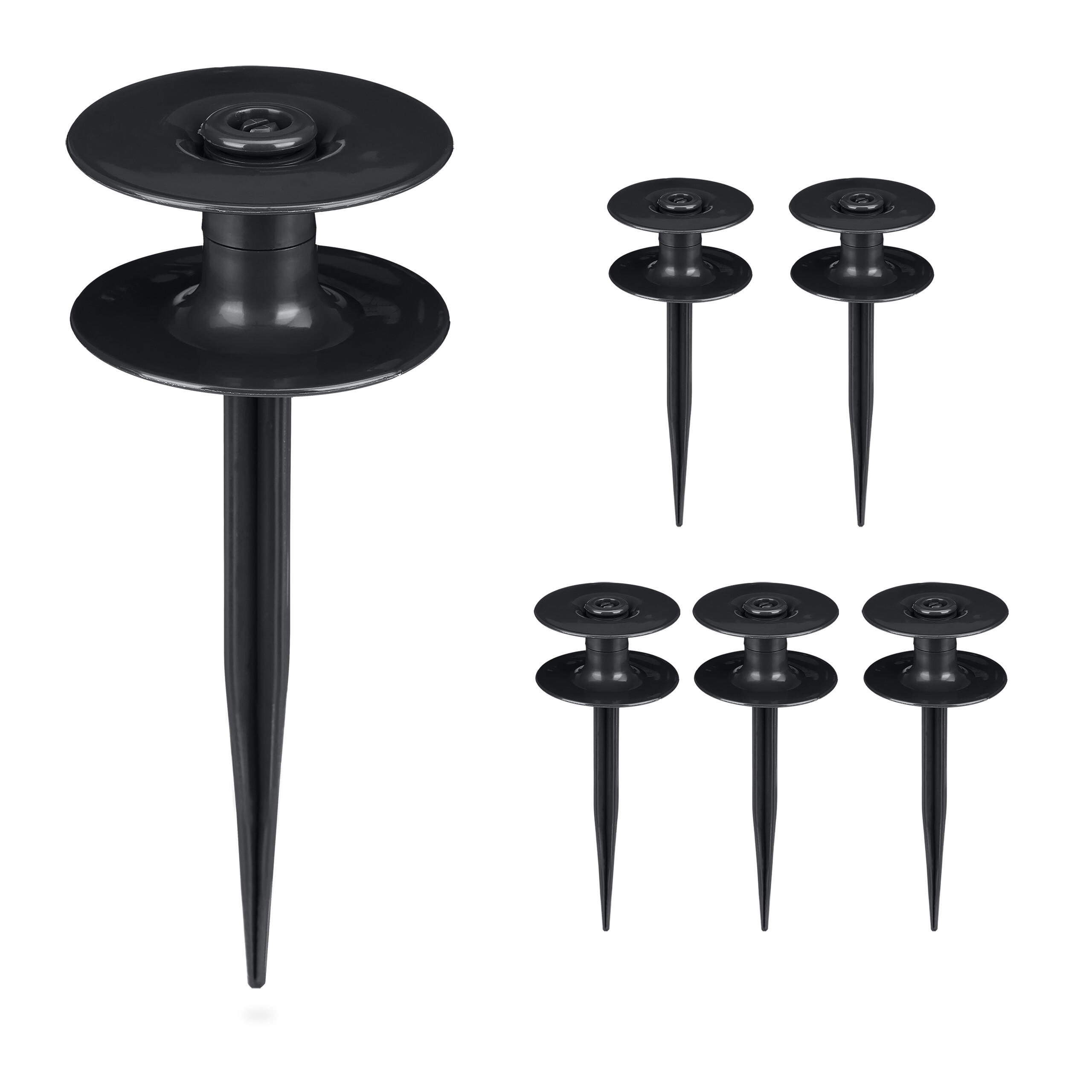 6XSCHLAUCHFÜHRUNG - Schwarz, Kunststoff (9/24/9cm) - Relaxdays