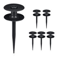 6XSCHLAUCHFÜHRUNG - Schwarz, Kunststoff (9/24/9cm) - Relaxdays