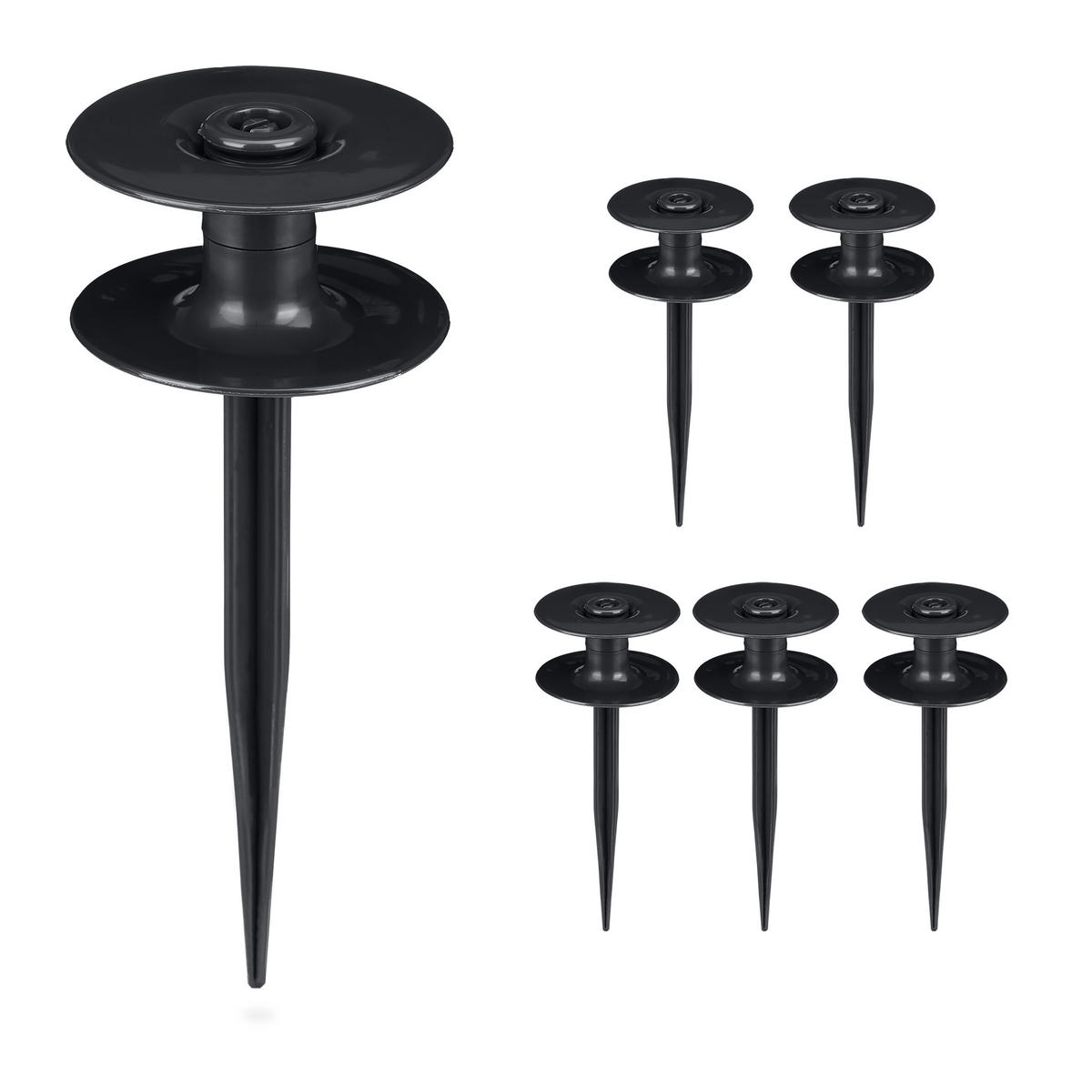 6XSCHLAUCHFÜHRUNG - Schwarz, Kunststoff (9/24/9cm) - Relaxdays