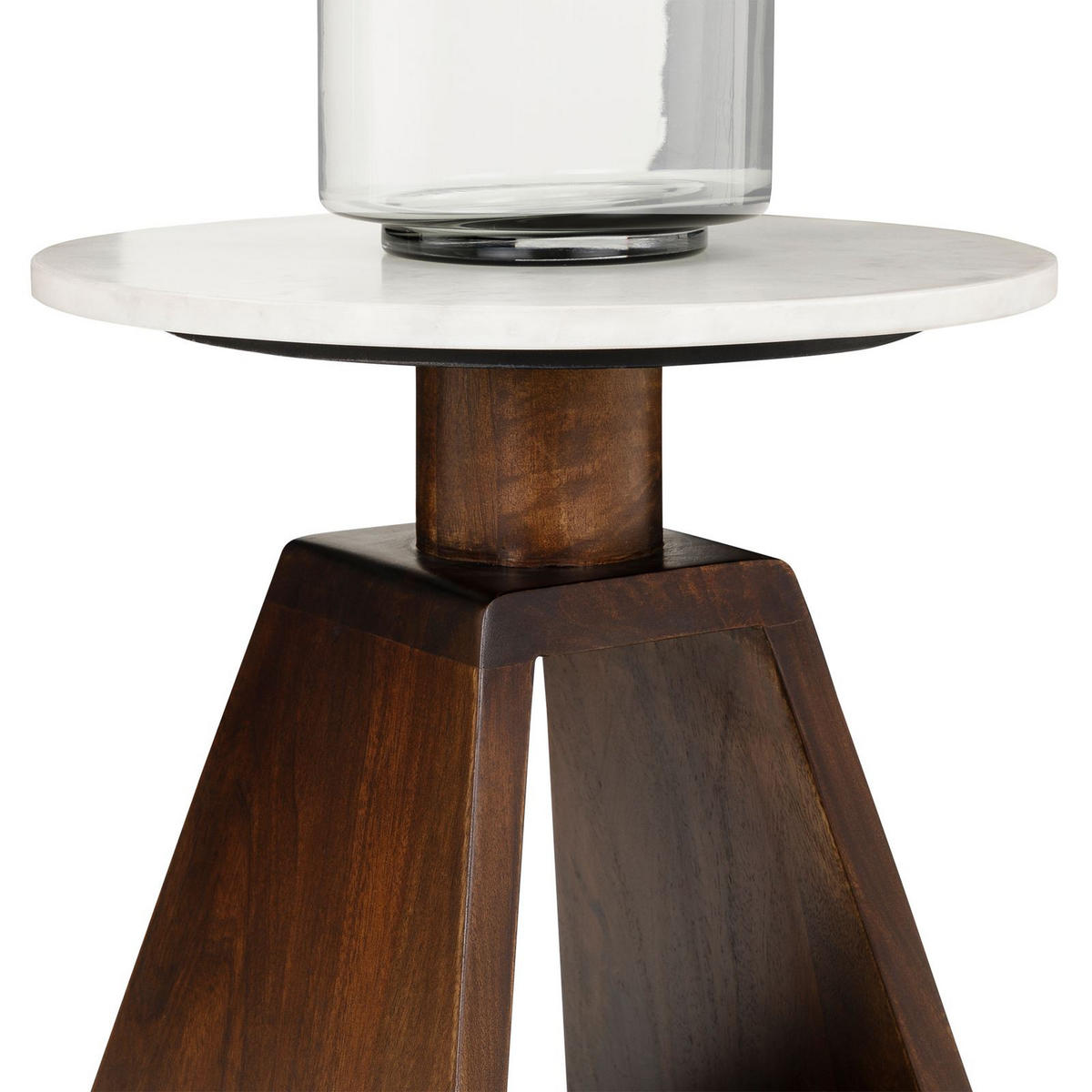 BEISTELLTISCH MYSORE - Weiß/Braun, Naturmaterialien/Holz (40/40/51cm) - IDIMEX