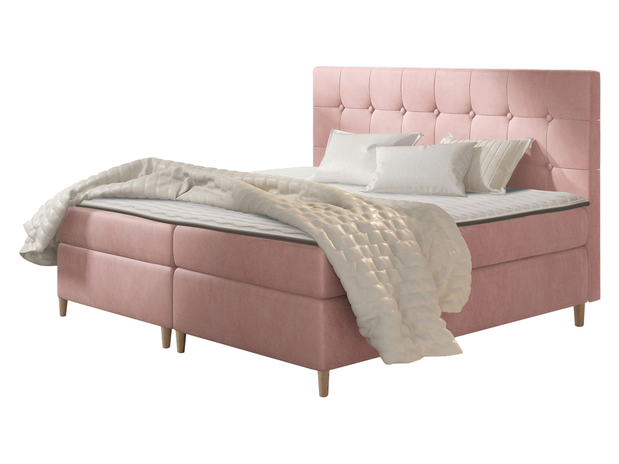 BOXBETT Avanti - Rosa, Holz/Textil (160/200cm) - MIRJAN24