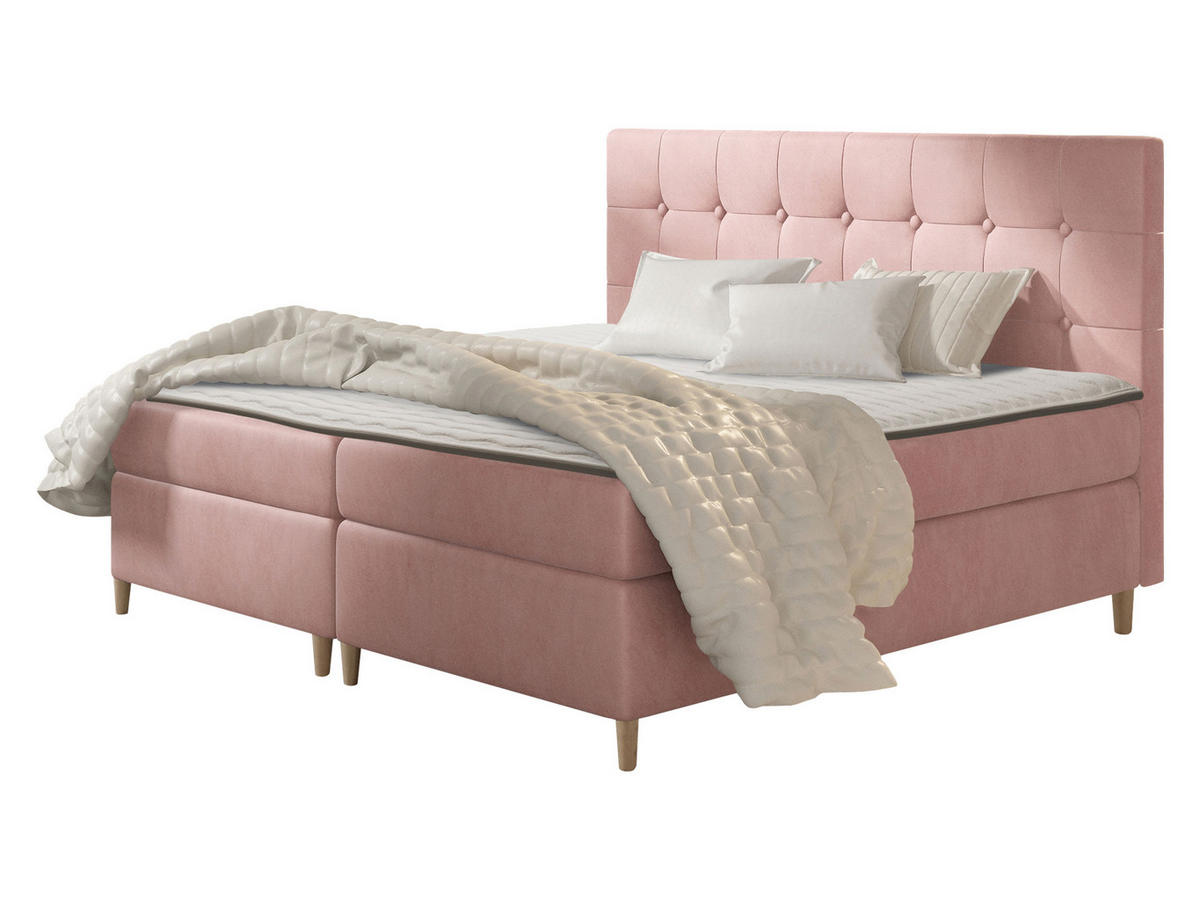 BOXBETT Avanti - Rosa, Holz/Textil (160/200cm) - MIRJAN24