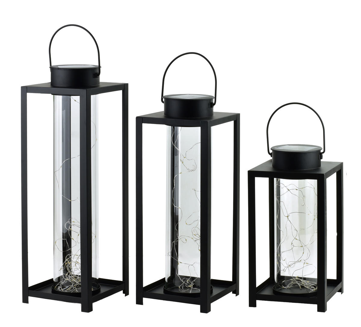 LATERNE Sokke schwarz 15/15/47 cm Kunstoff - Schwarz, Kunststoff (18/47/18cm) - Mondex