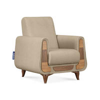 SESSEL GUSTAVO mit Armlehnen, hellbeige - Beige/Braun, Holz/Holzwerkstoff (83/95/92cm) - KONSIMO®