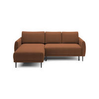 ECKSOFA BONO Stilvolles Sofa mit Schlaffunktion, Robuste Holzfüße, Elegante Armlehnen, Tiefe Sitzfläche 226x164x88cm, Linke, Braun - Braun, Holz/Textil (164/226cm) - DomoHome