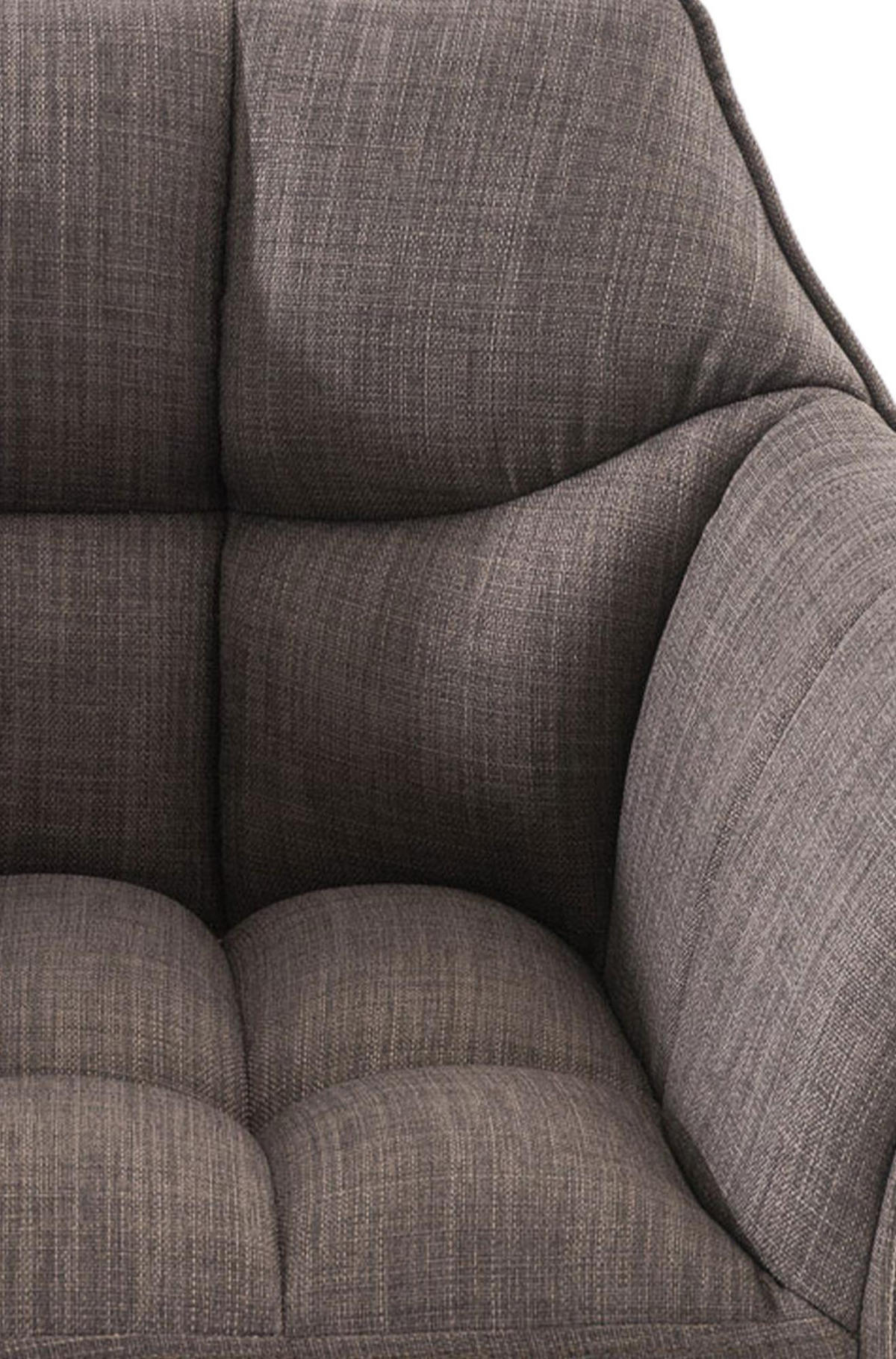 BARHOCKER 2er Set Stoff Grau - Weiß/Grau, Textil/Metall (64/88/45cm) - CLP