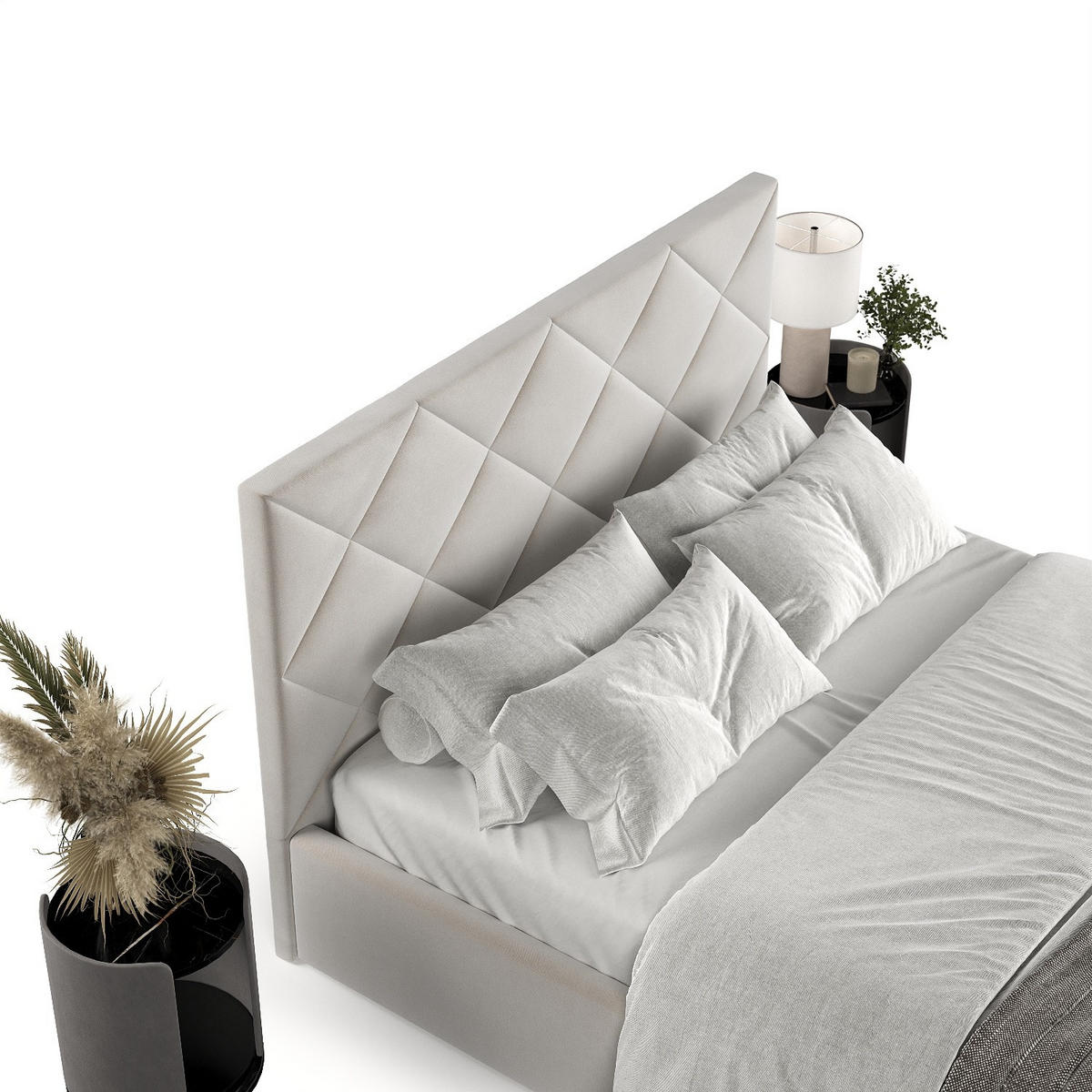 POLSTERBETT Torno 140/200 cm Hellbeige im Paros Stoff - Beige/Schwarz, Holz/Holzwerkstoff (140/200cm) - AltaBeds