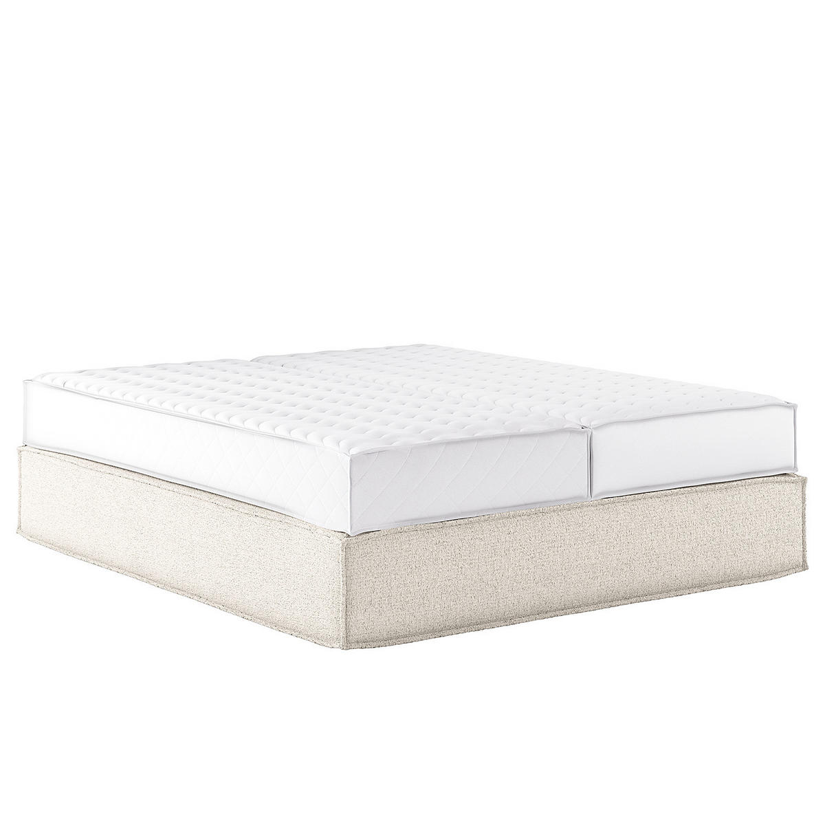 BOXSPRINGBETT - Premium - Weiß, Textil (180/200cm) - home24