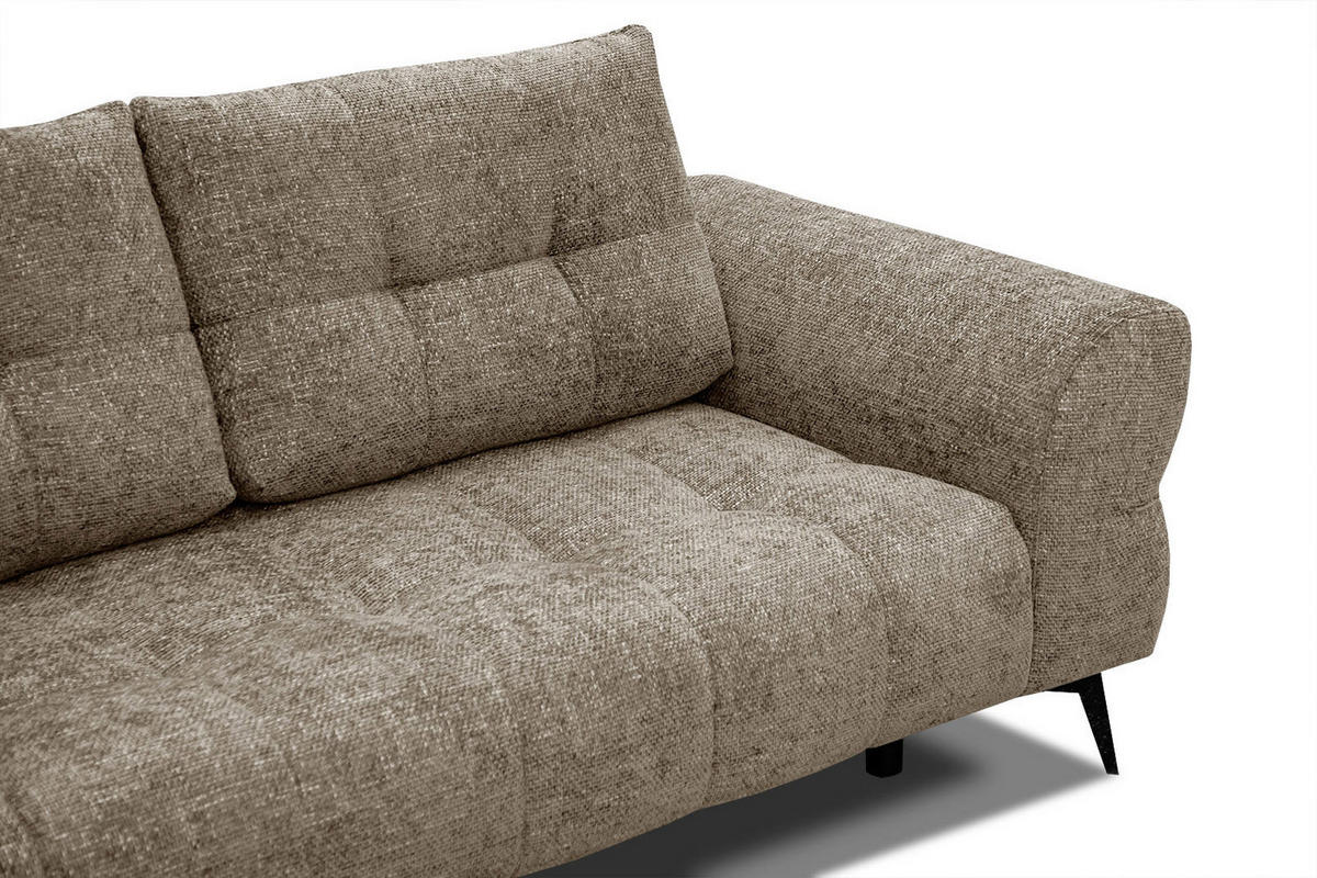 ECKSOFA SALVINI 5-Sitzer, taupe - Taupe/Schwarz, Holzwerkstoff/Textil (158/292cm) - Courtois Laville