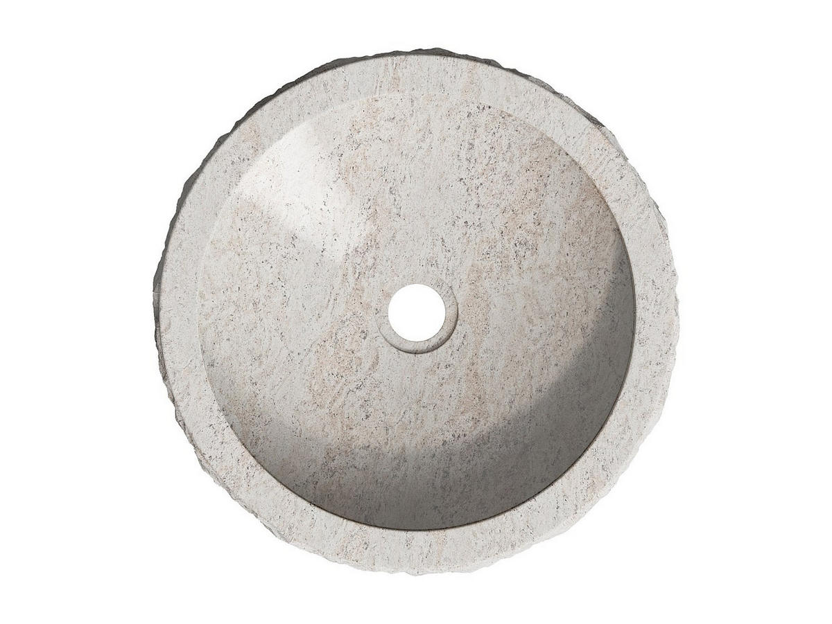 AUFSATZWASCHBECKEN aus Marmor - Cremefarben - 40 cm - CIRILA - Creme, Stein (40/12/40cm) - Vente-Unique