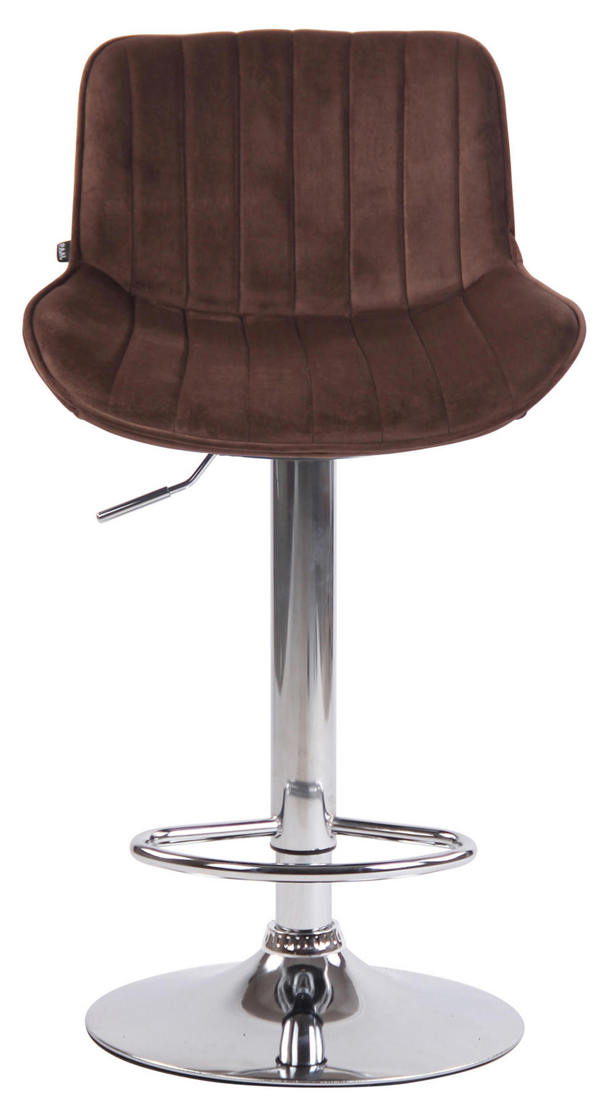 BARHOCKER 2er Set Samt braun - Chromfarben/Braun, Textil/Metall (50/86/50cm) - CLP