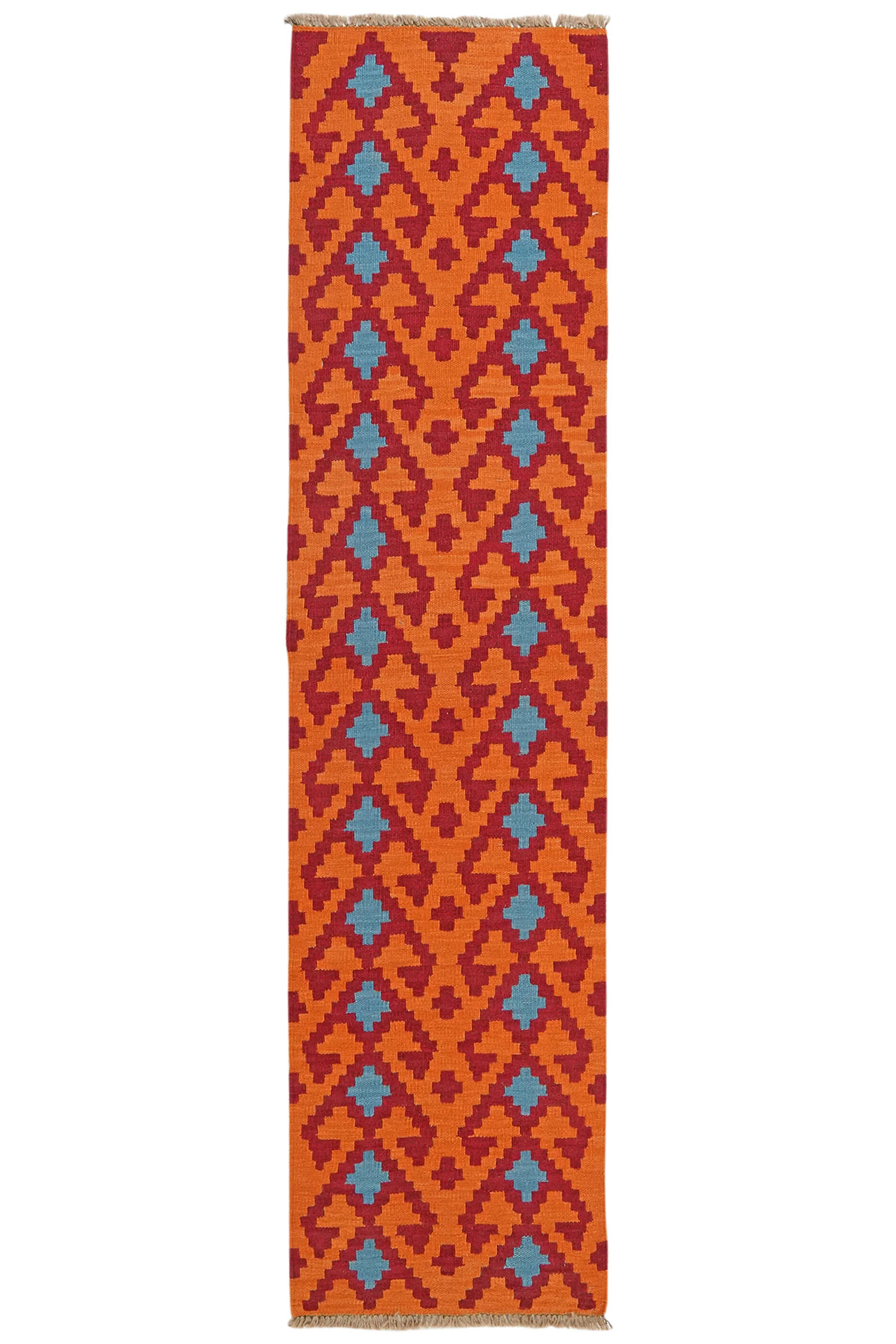 HANDWEBTEPPICH Kelim Gashgai Orange 245/60 cm Schurwolle - Orange, Textil (60/245cm) - Looma