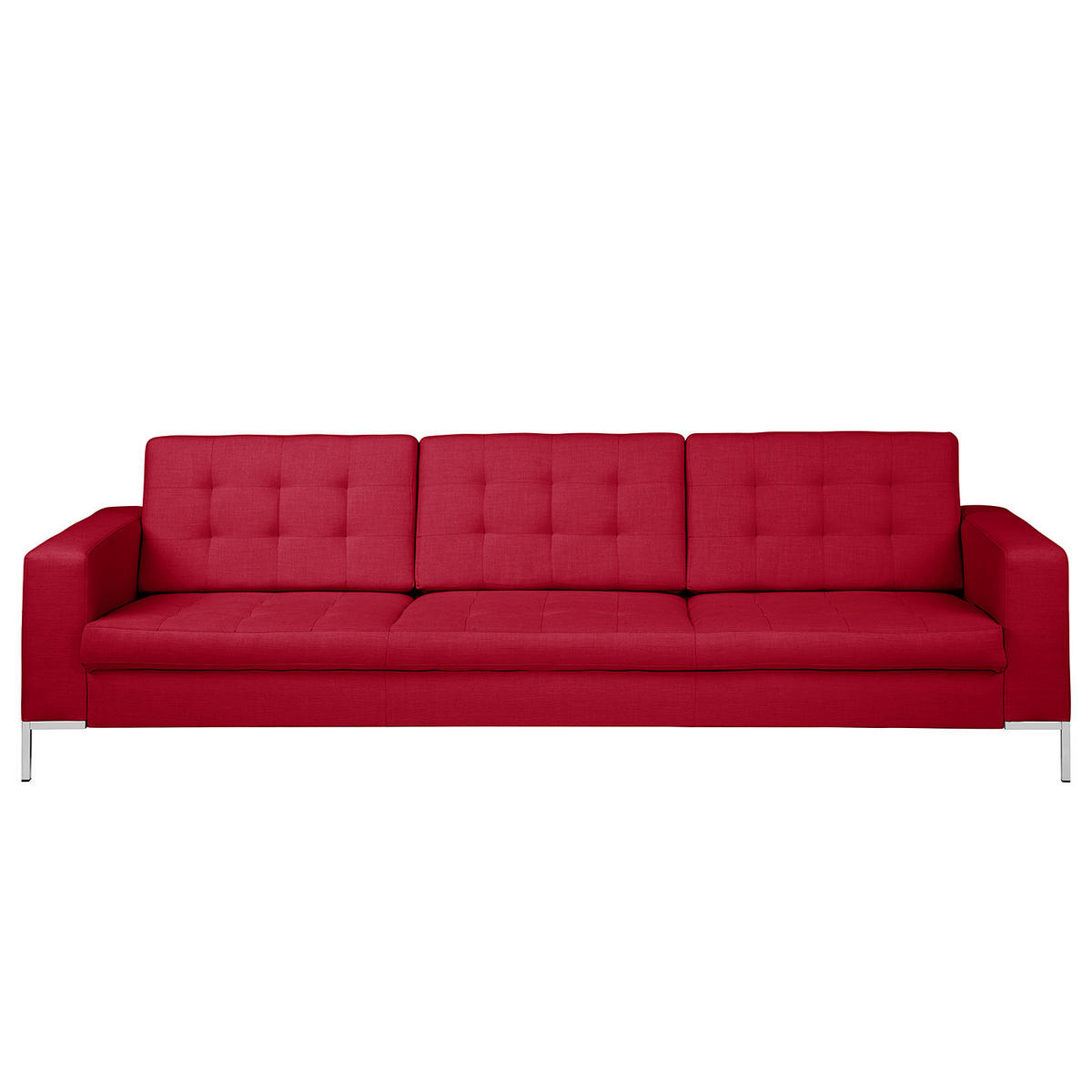 3-SITZER SOFA - Stoff, Rot - Rot, Textil (248/80/87cm) - home24