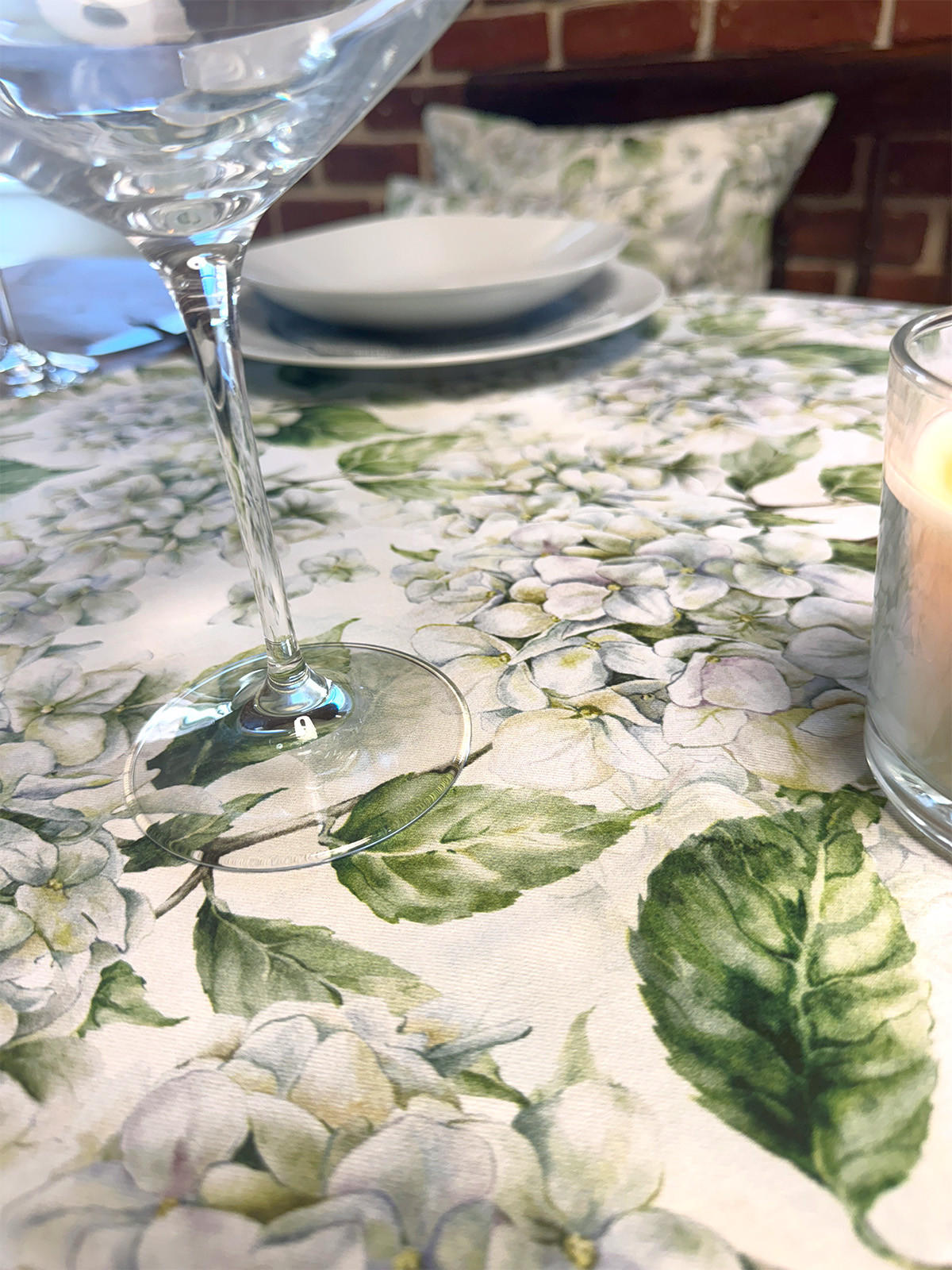 Thumbnail - beties Heimtextil Tischdecke, Weiß, Grün, Textil, Floral, Baum/Pflanze/Natur, Rechteckig, 130x170 cm, Oeko-Tex® Standard...