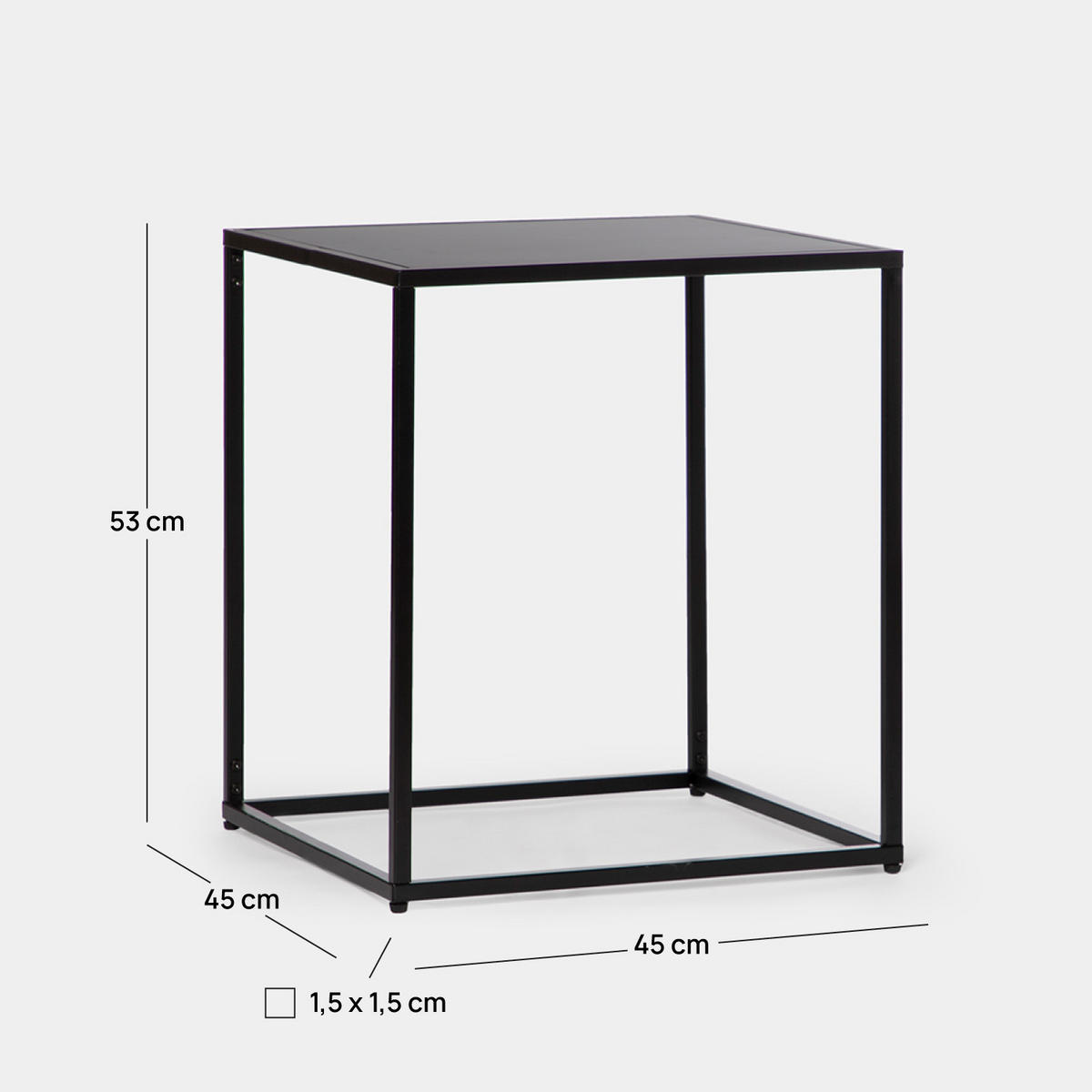 BEISTELLTISCH Ida Schwarz 45 cm x 53 cm 2er-Set - Schwarz, Metall (45/45/53cm) - Klast Home