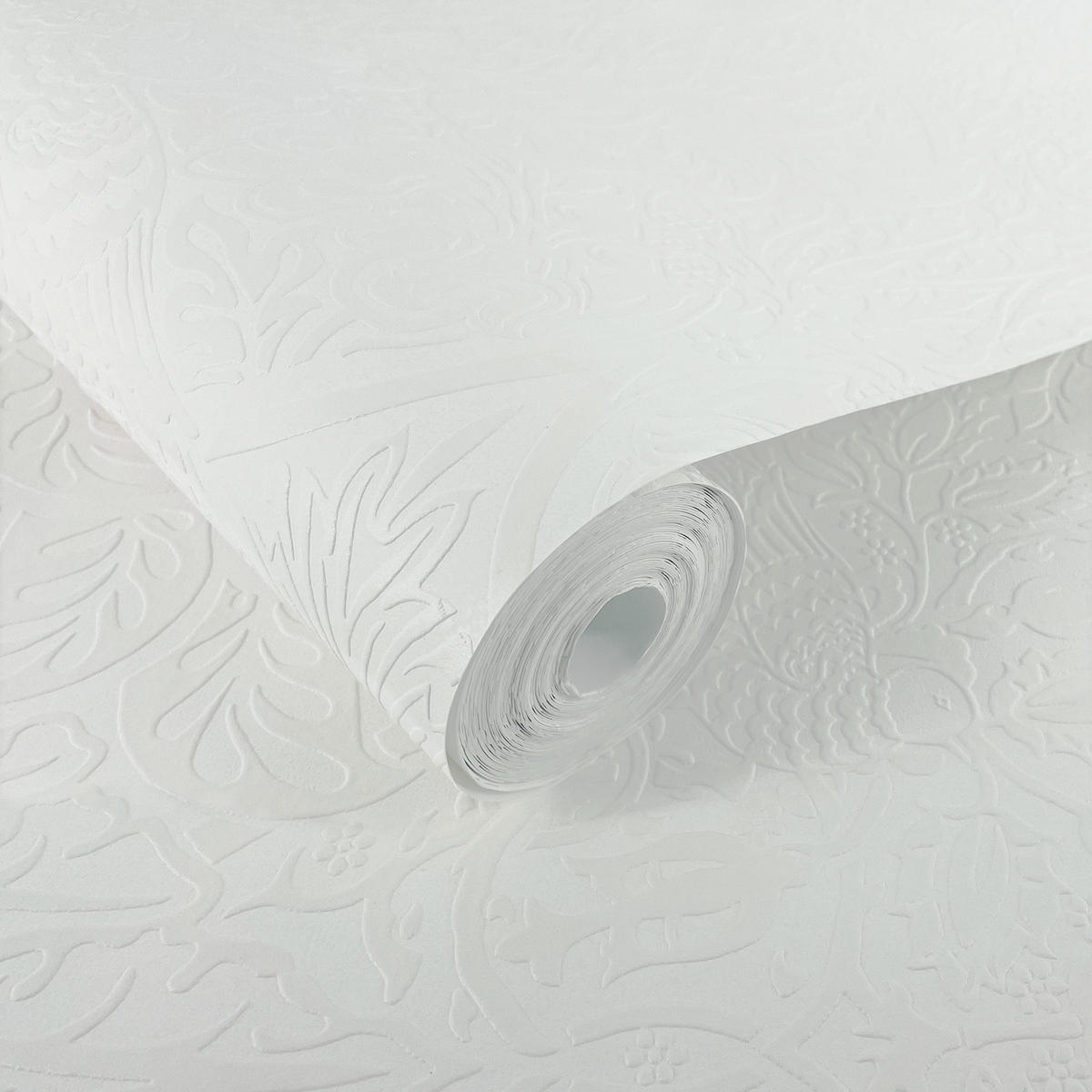 VLIESTAPETE Taube und Rose 1000x52cm - Weiß Hochglanz, Papier/Kunststoff (52/1000cm) - William Morris at Home