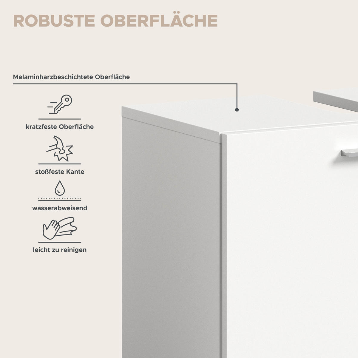 BADMÖBEL Set Boston 3tlg. auch hängend montierbar (B/H/T: 102x186x33 cm) - Weiß, Holzwerkstoff (102/186/33cm)