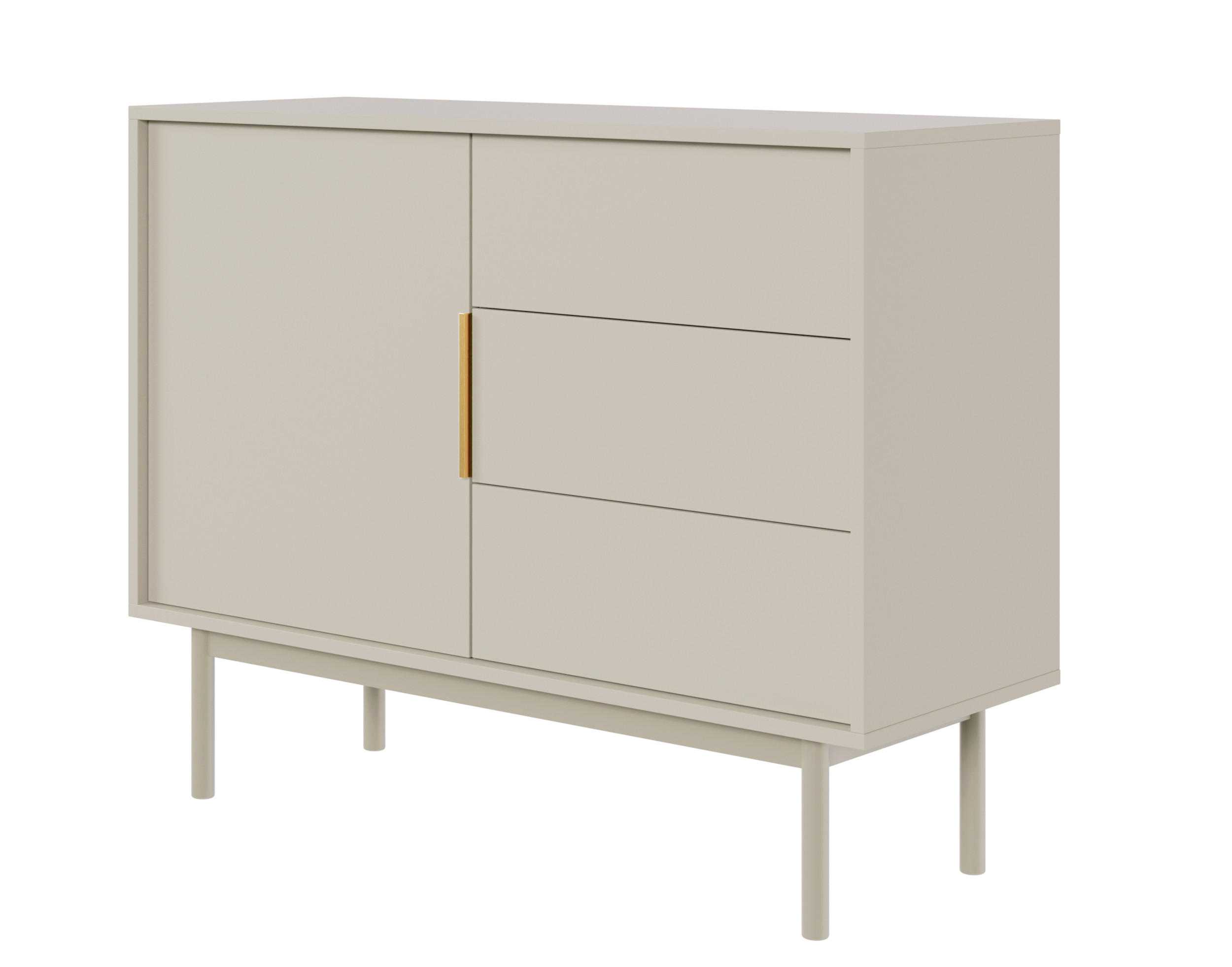 SIDEBOARD Viviaro Graubeige 104 cm - Greige/Goldfarben, Holz/Holzwerkstoff (104/82/39cm) - Selsey