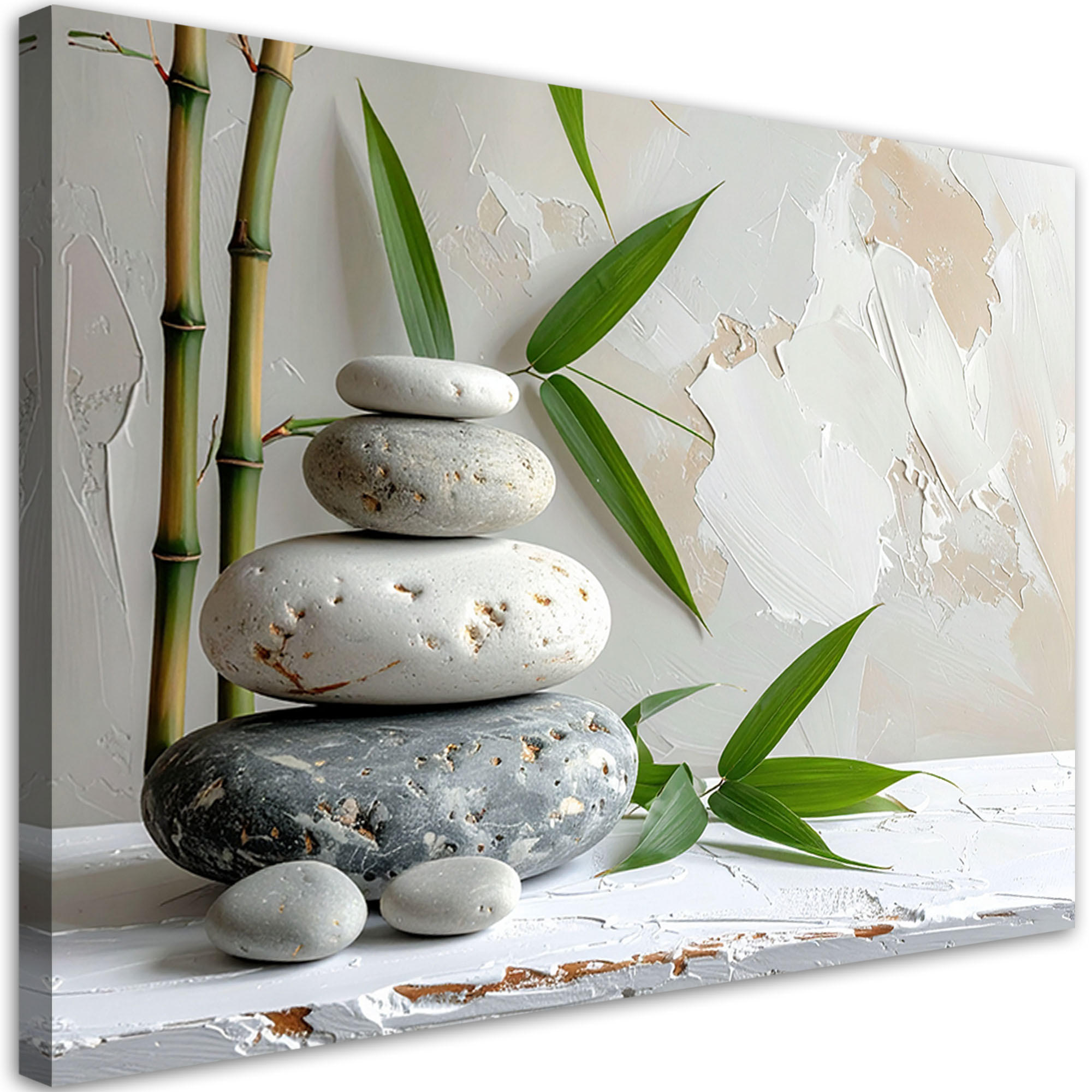 LEINWANDBILD Zen und Orientalisch 45x30cm - Weiß, Textil (45/30cm) - Feeby