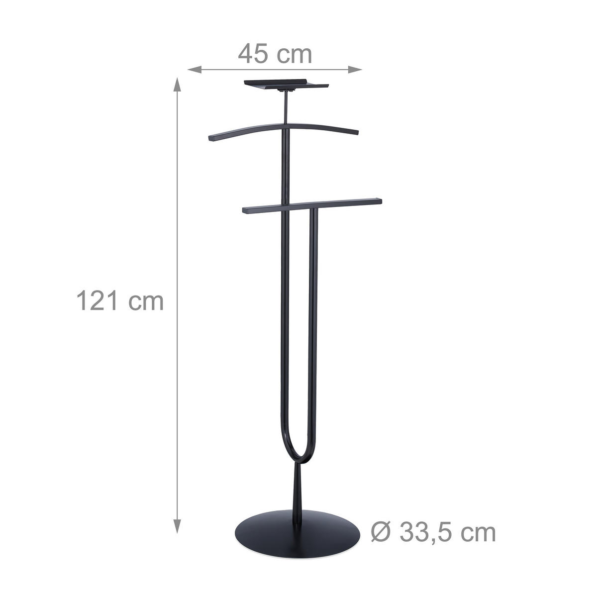 HERRENDIENER - Schwarz, Metall (45/121/33.5cm) - Relaxdays