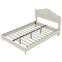 POLSTERBETT 140/200 cm DE-35437 mit weichem Kopfteil Beige - Beige, Metall (140/200cm) - ComfortXL