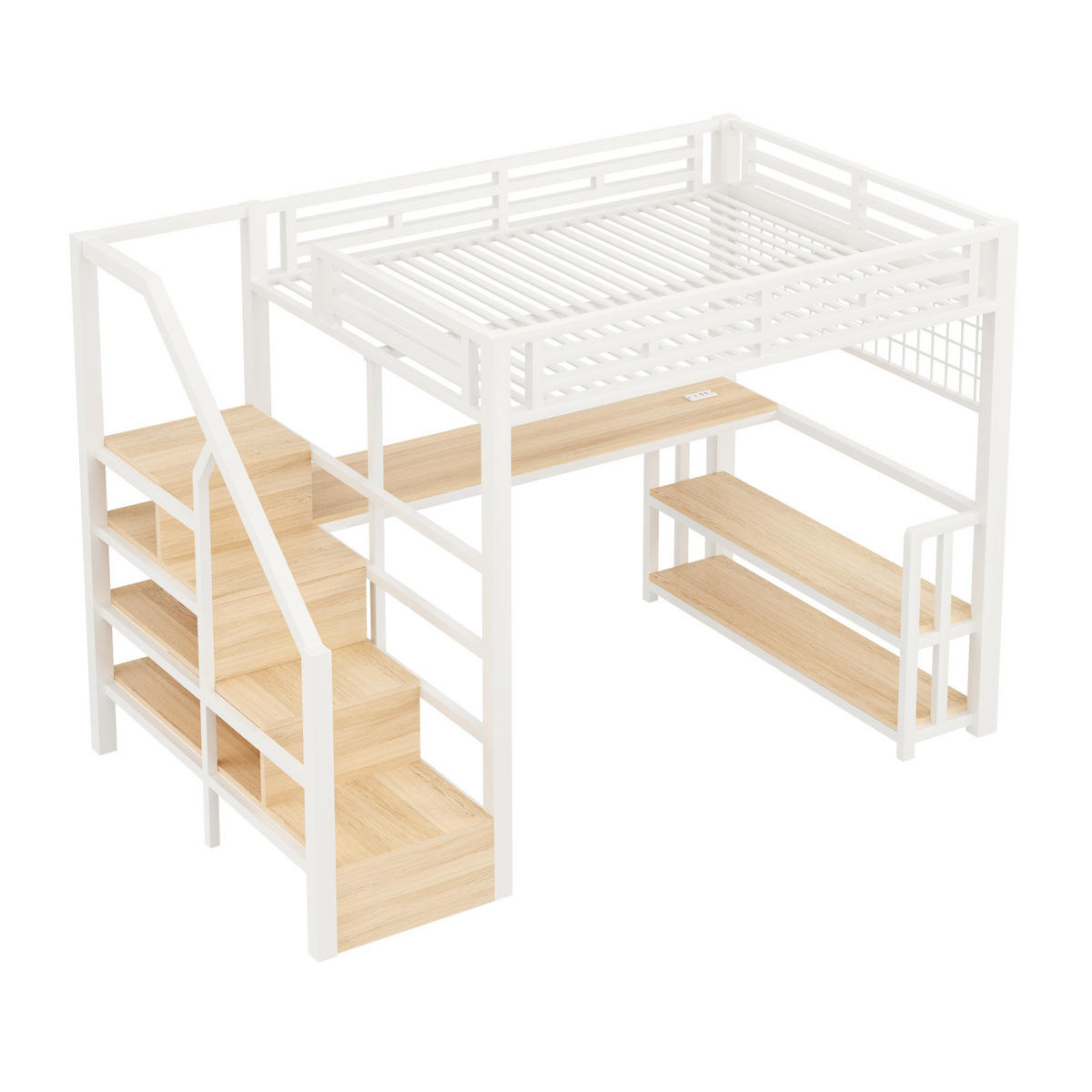 HOCHBETT Eisen 140/200 cm Weiß - Weiß, Metall - Raumix