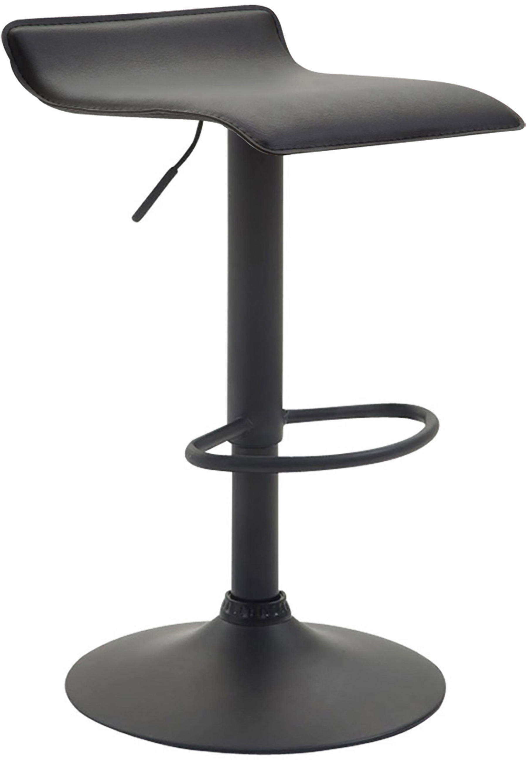 BARHOCKER Dynasty Kunstleder schwarz schwarz - Schwarz, Kunststoff/Metall (36/84/39cm) - TPFLiving