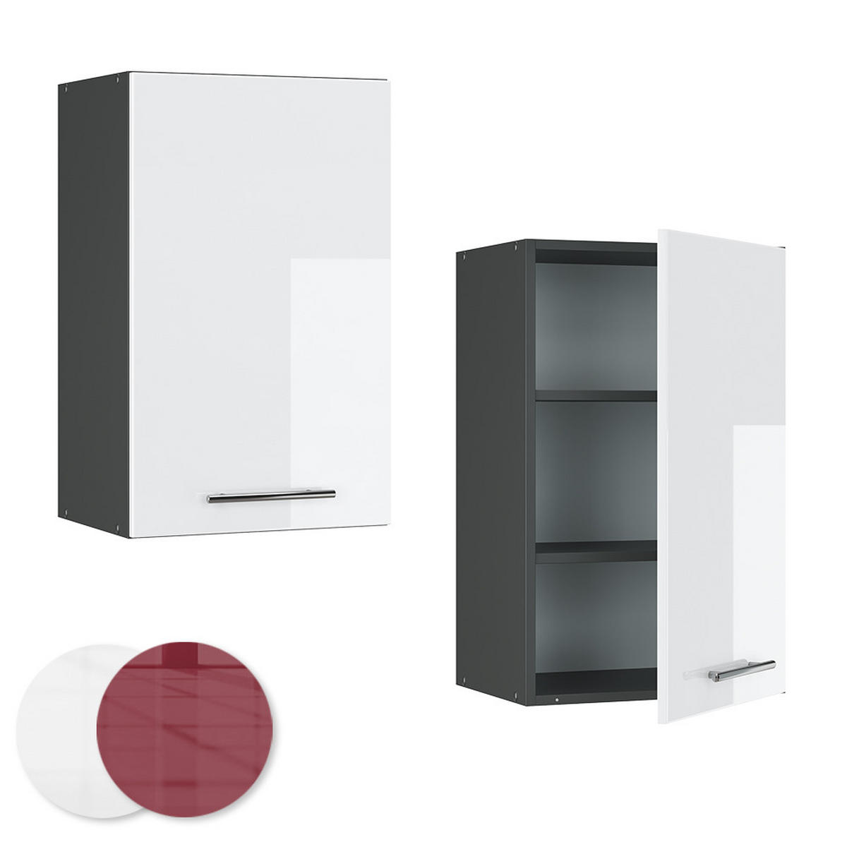 HÄNGESCHRANK Fame-Line Weiß Hochglanz 45 cm - Weiß Hochglanz/Anthrazit, Holzwerkstoff (45/72/34.1cm) - Vicco